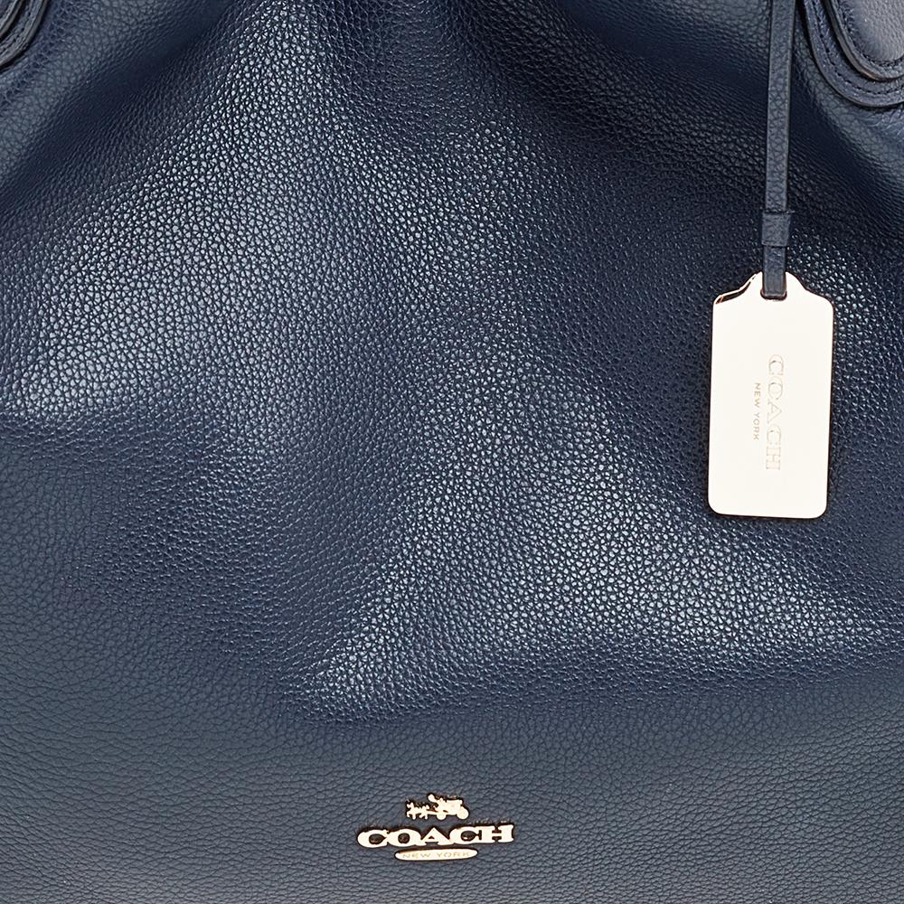 Coach Navy Blue Leather Edie Shoulder Bag 1