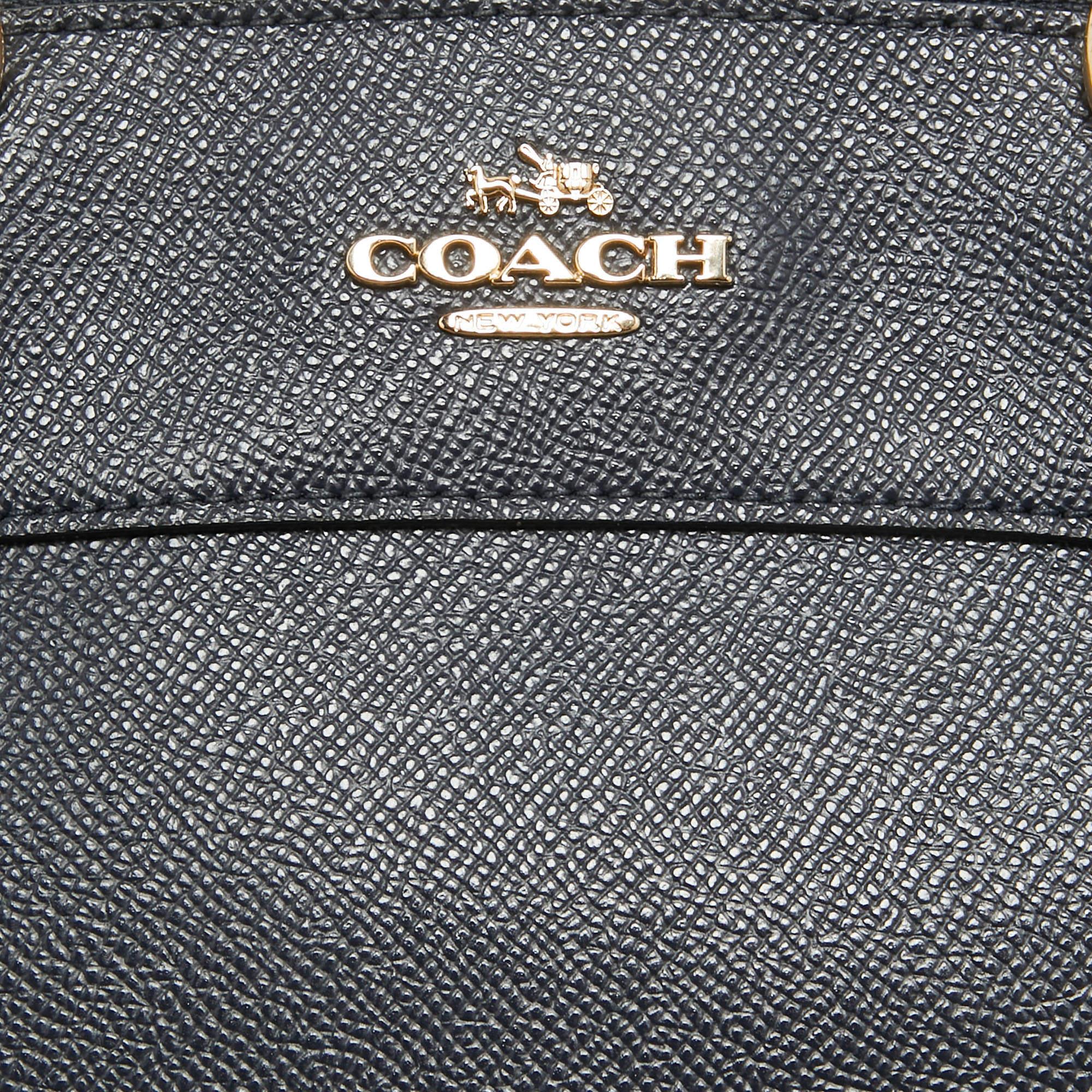 Coach Navy Blue Leather Mini Brooke Carryall Satchel 1