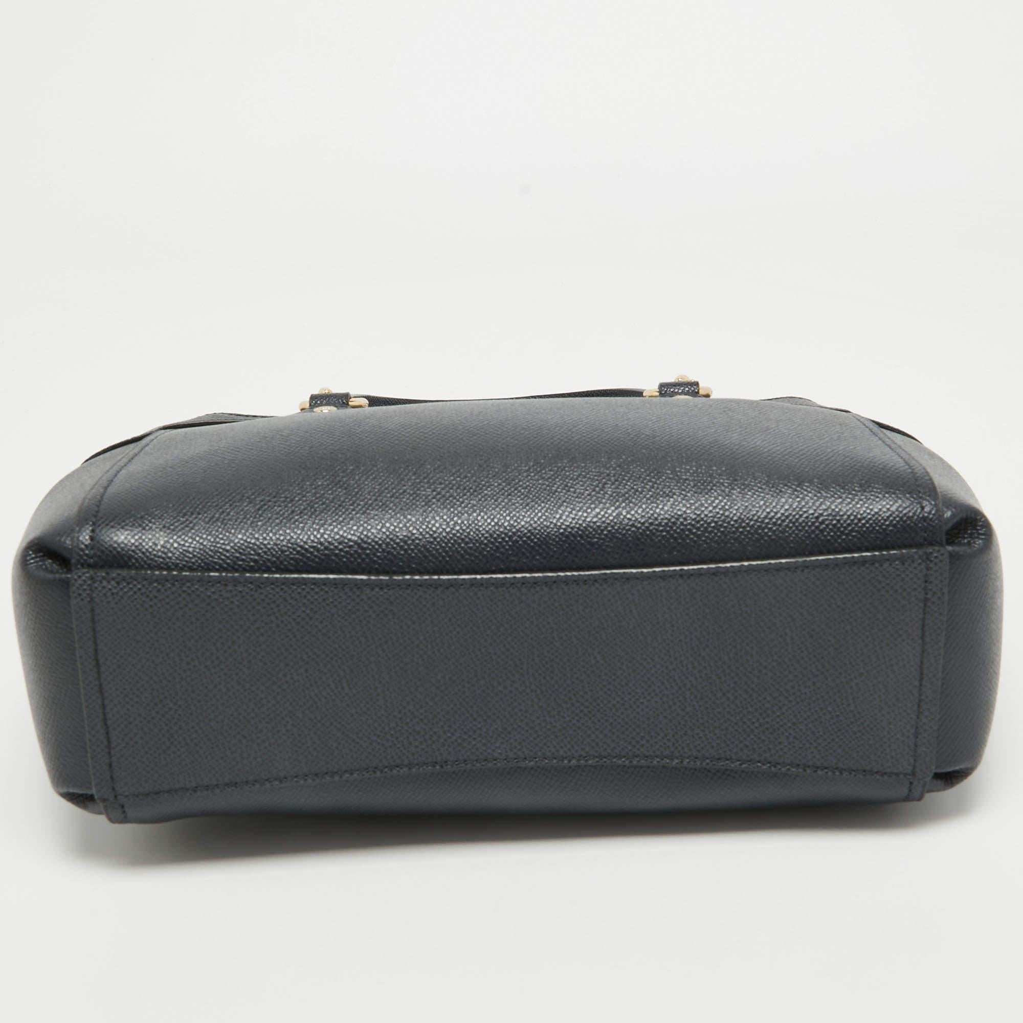 Coach Navy Blue Leather Mini Brooke Carryall Satchel 2