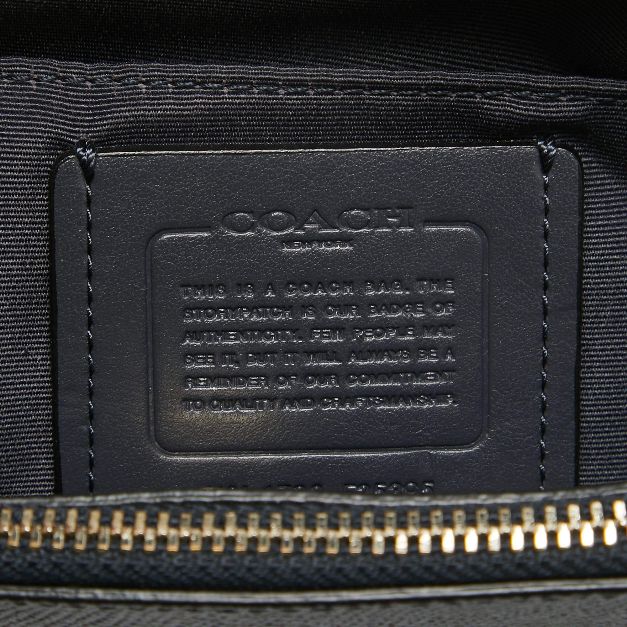 Coach Navy Blue Leather Mini Brooke Carryall Satchel 4