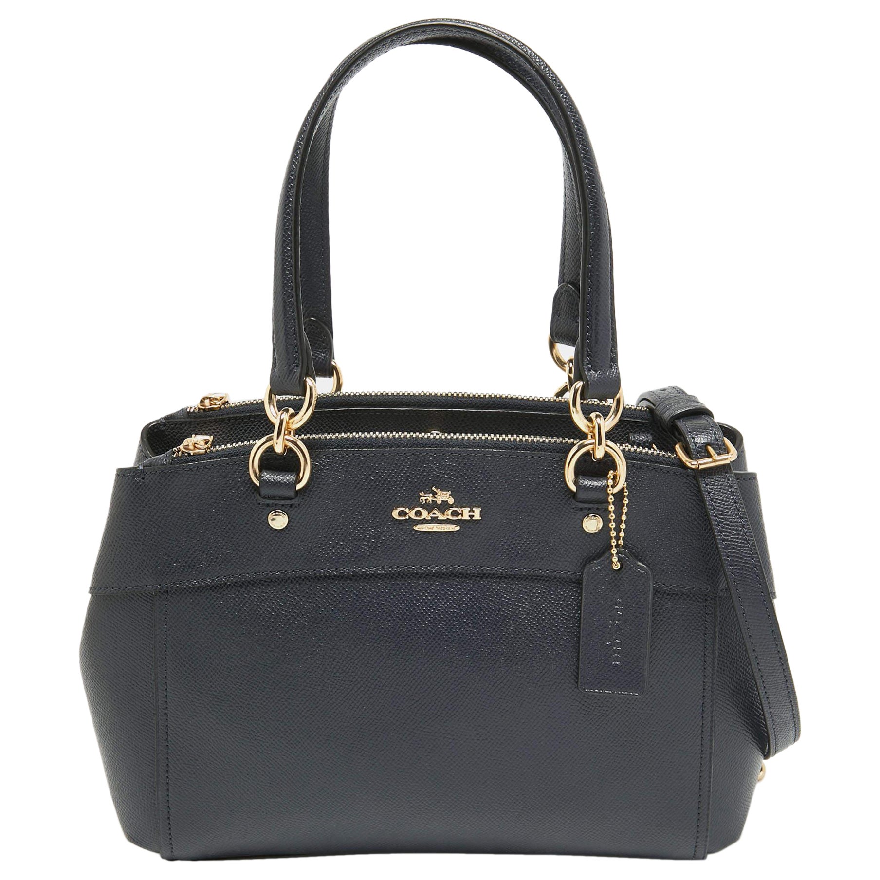 Coach Navy Blue Leather Mini Brooke Carryall Satchel