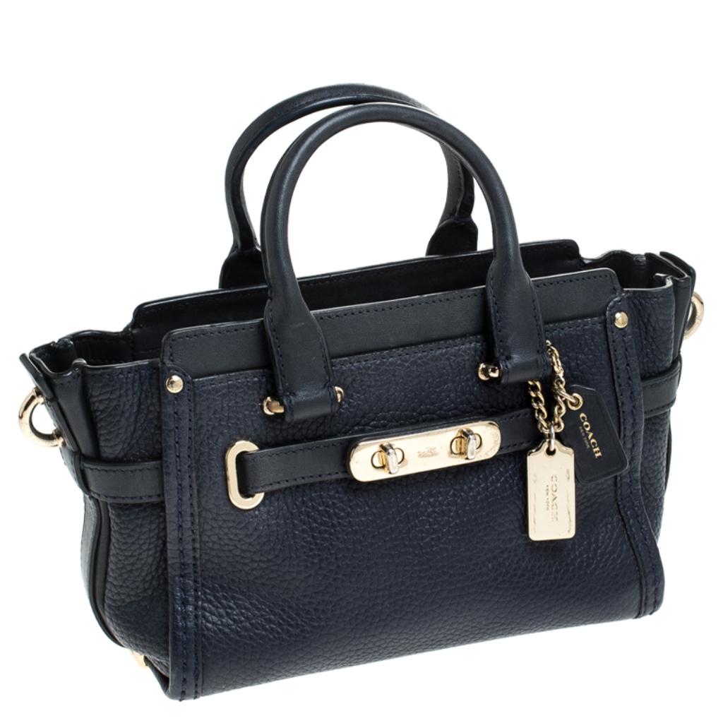 coach navy blue handbag
