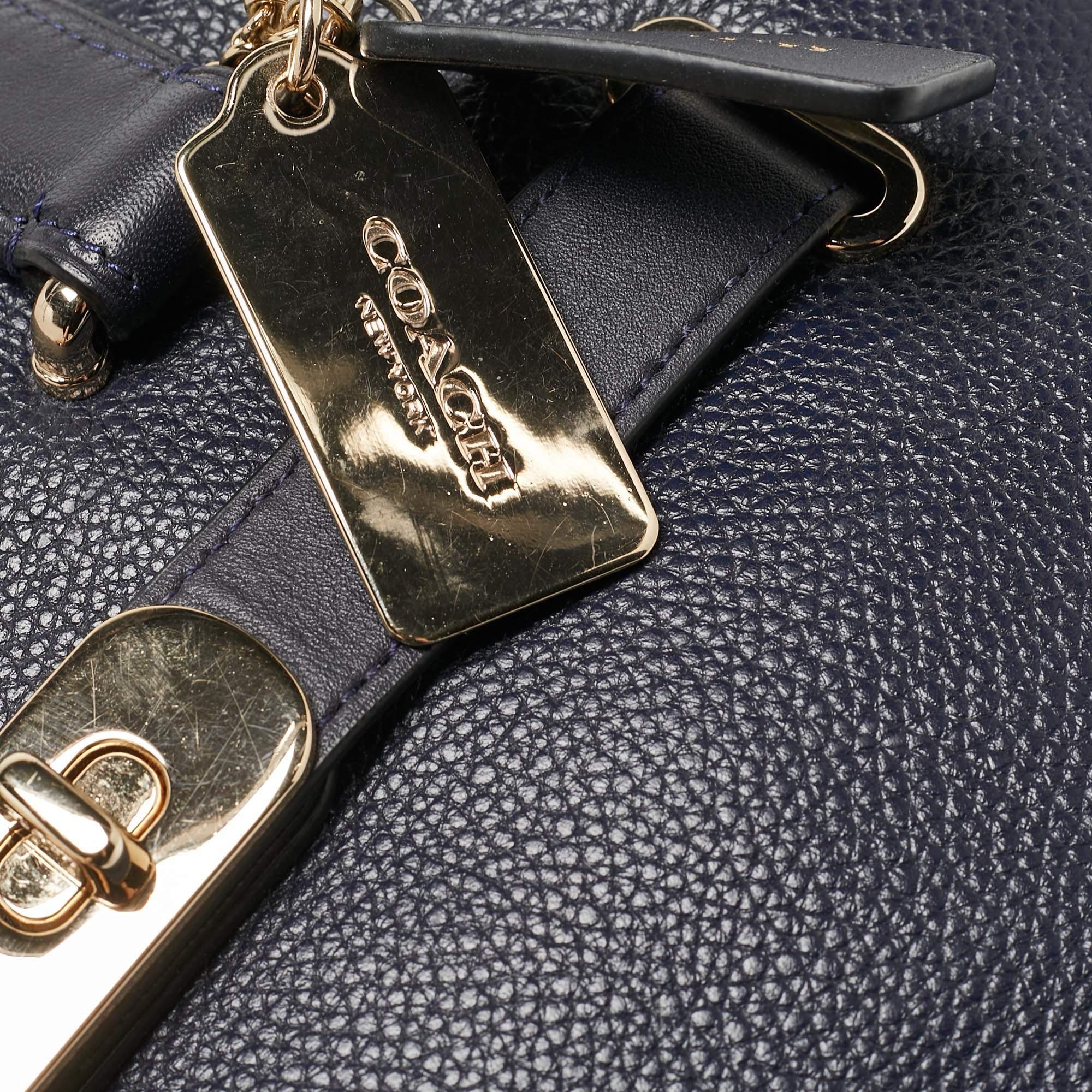 Coach Navy Blue Leather Swagger 33 Tote 3