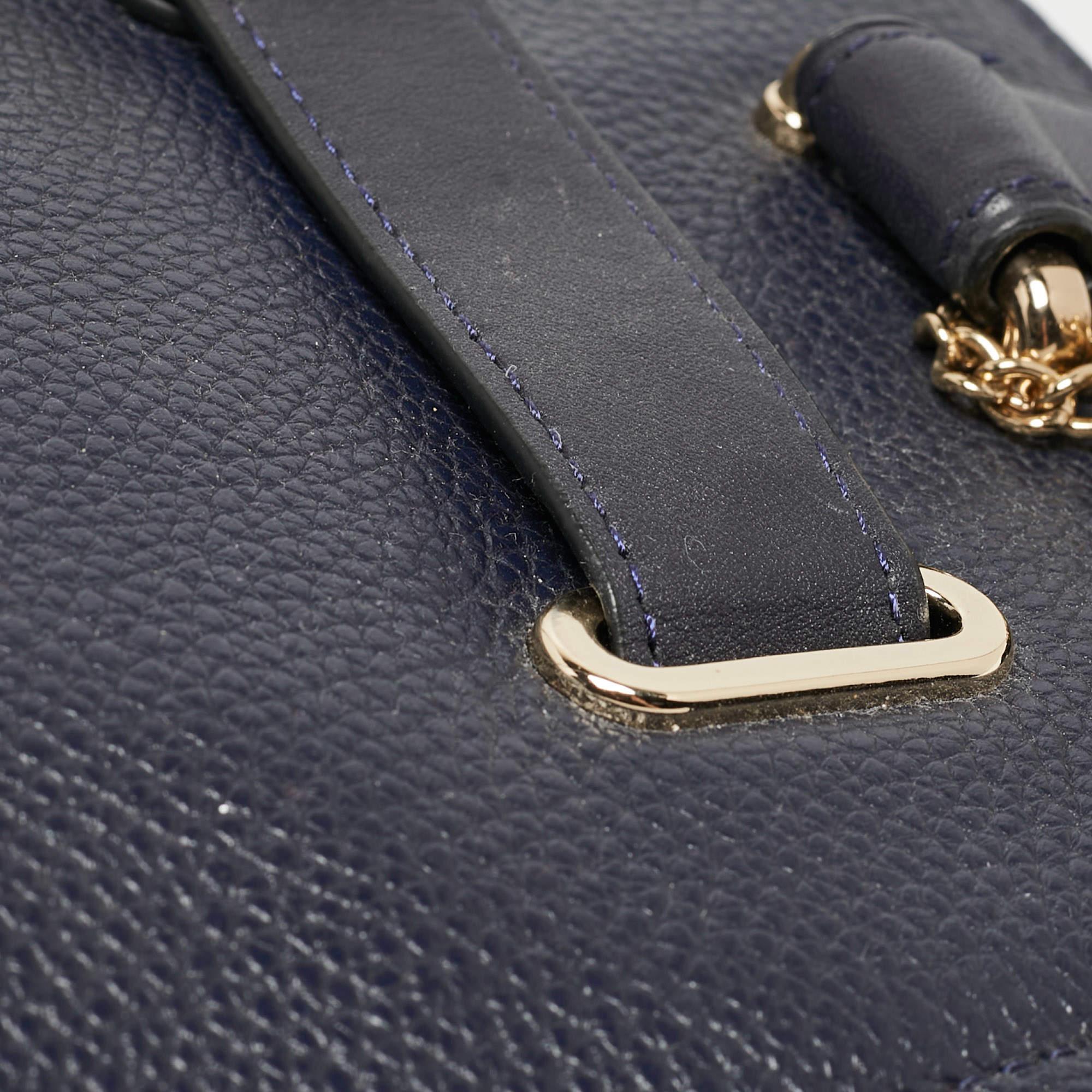 Coach Navy Blue Leather Swagger 33 Tote 5