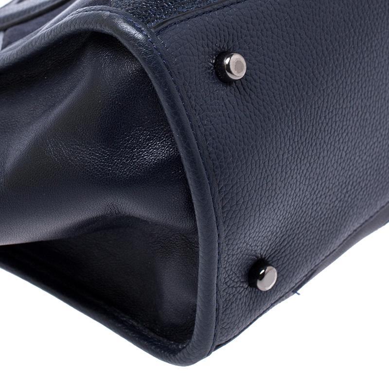 Black Coach Navy Patchwork Leather Mini Crossbody Bag