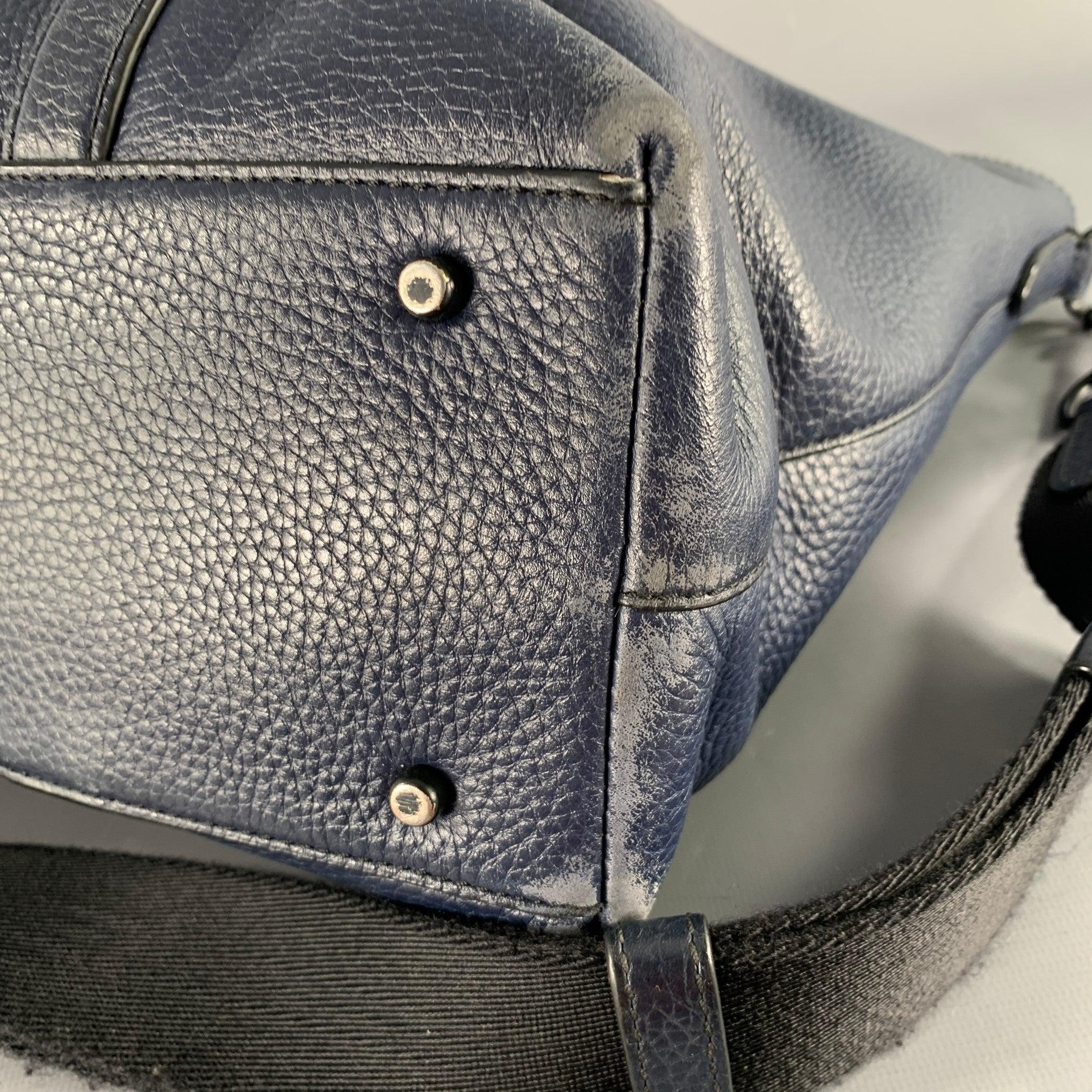 COACH - Borsa Tote in pelle di ciottoli blu scuro in vendita 5
