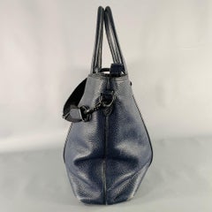 COACH - Borsa Tote in pelle di ciottoli blu scuro