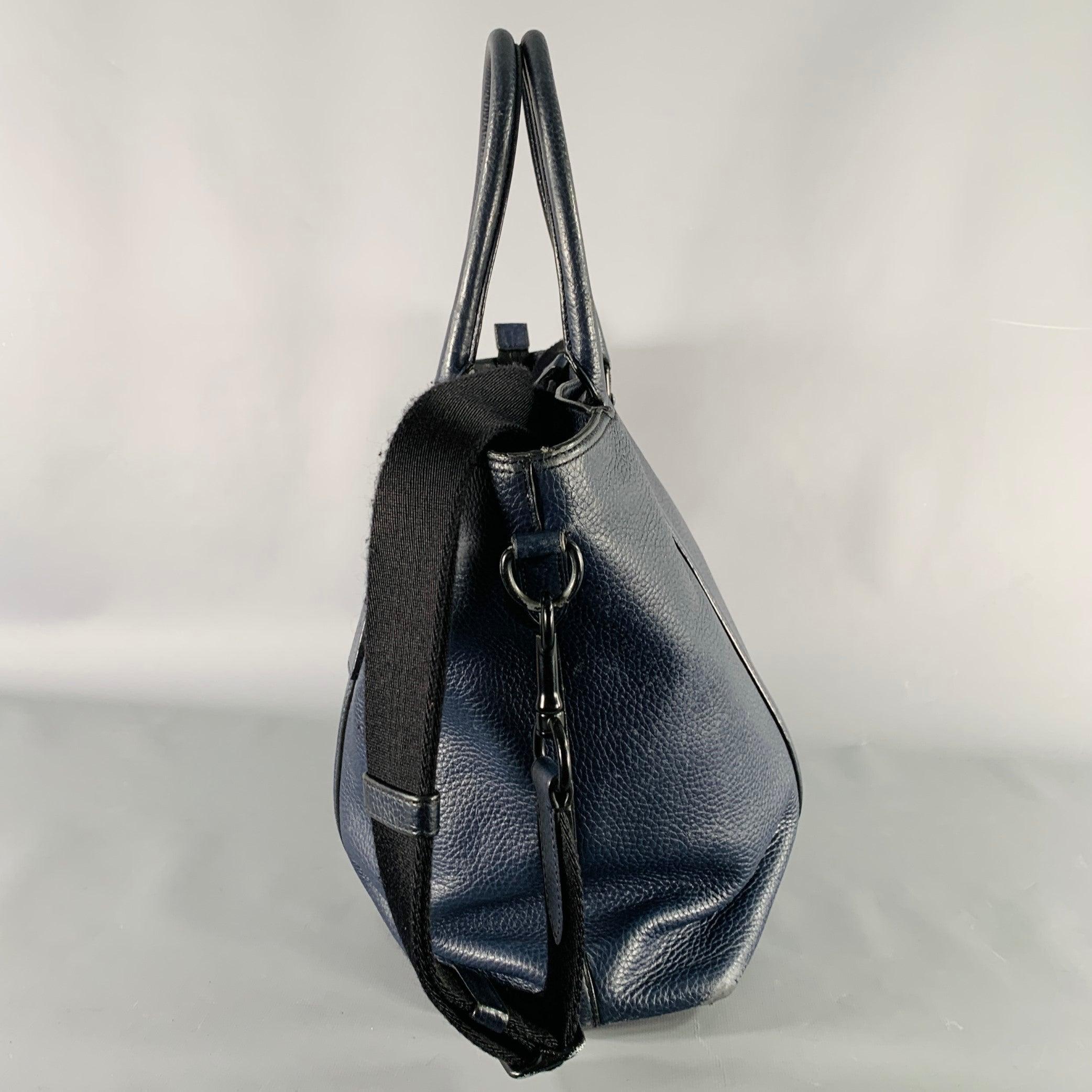 COACH - Borsa Tote in pelle di ciottoli blu scuro In condizioni buone in vendita a San Francisco, CA