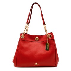 Coach New Season Red Turnlock Edie Shoulder Bag