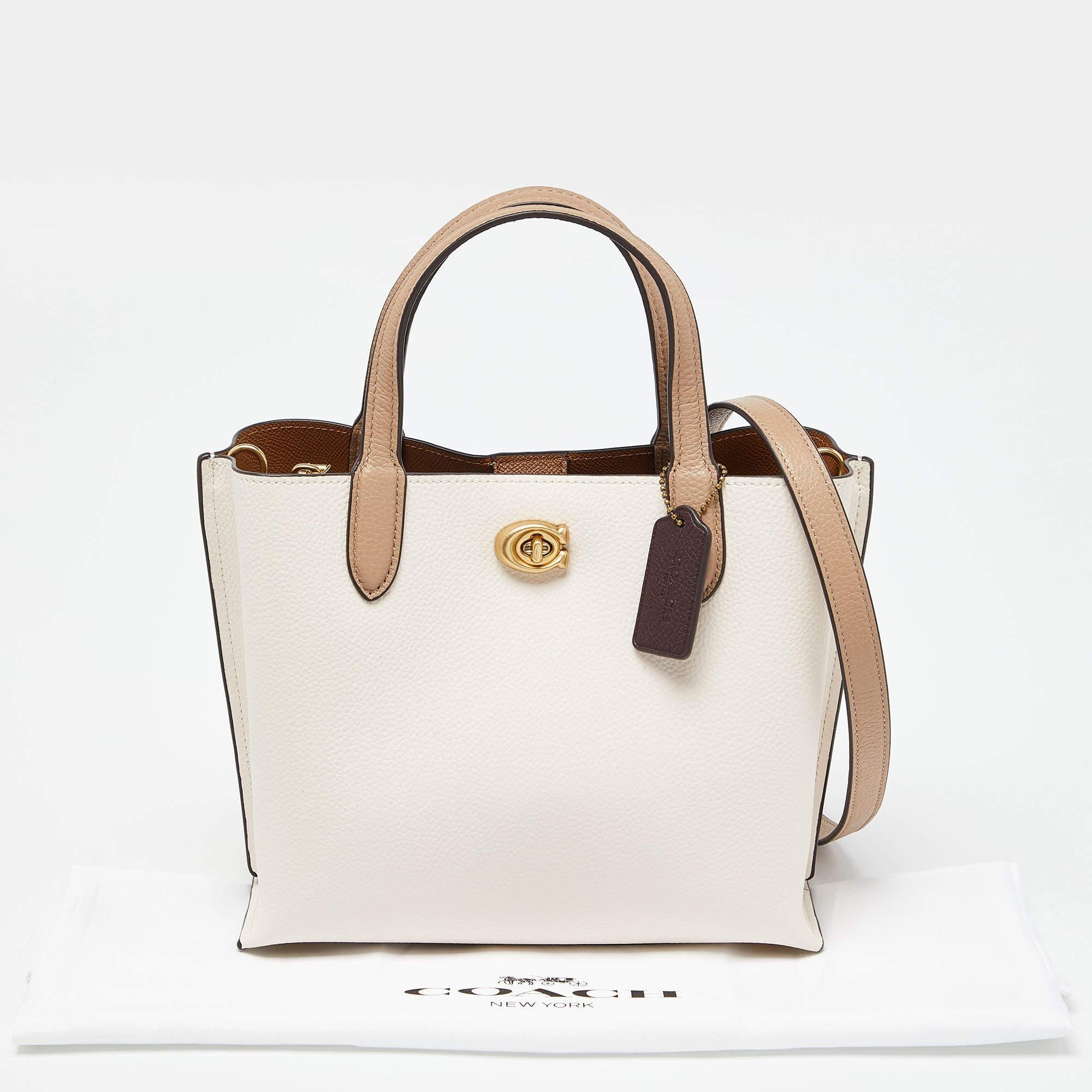 Coach Off White/Beige Leather Willow Tote 3