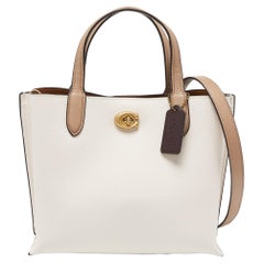 Coach Off White/Beige Leather Willow Tote