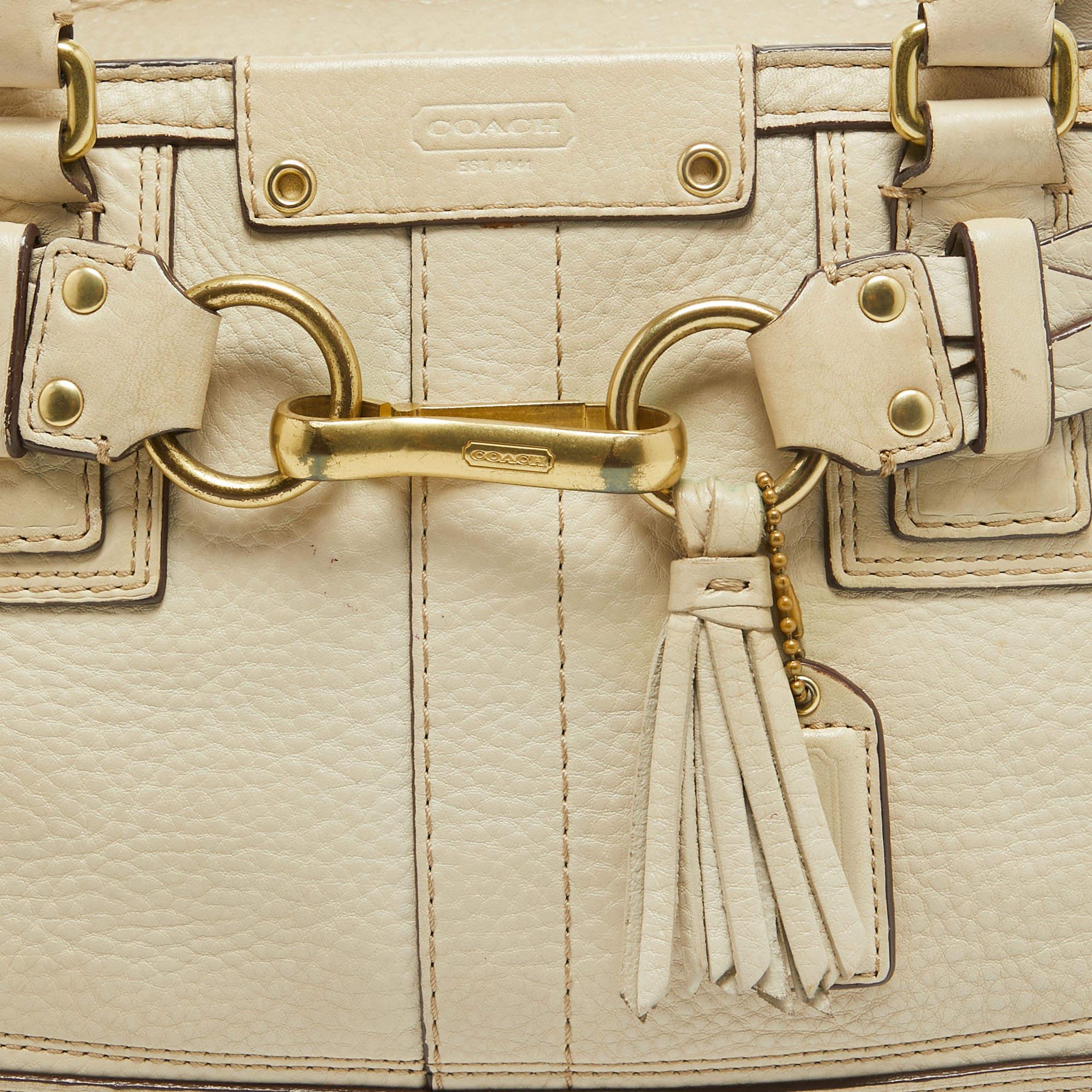 Coach Off White Leather Hampton Tote 1