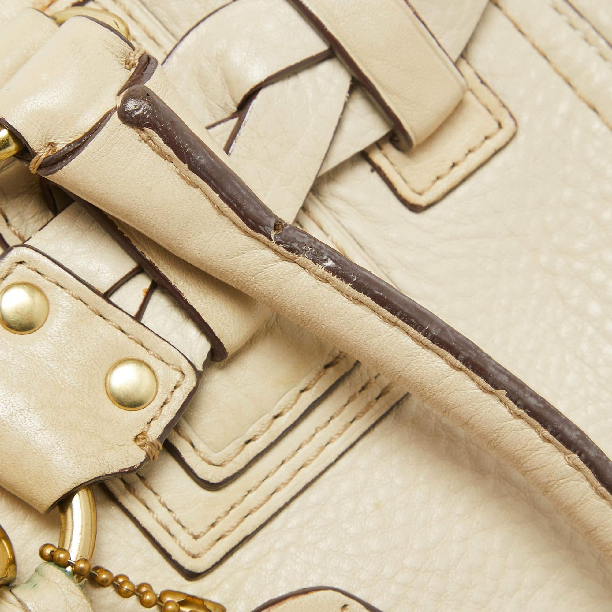 Coach Off White Leather Hampton Tote 3