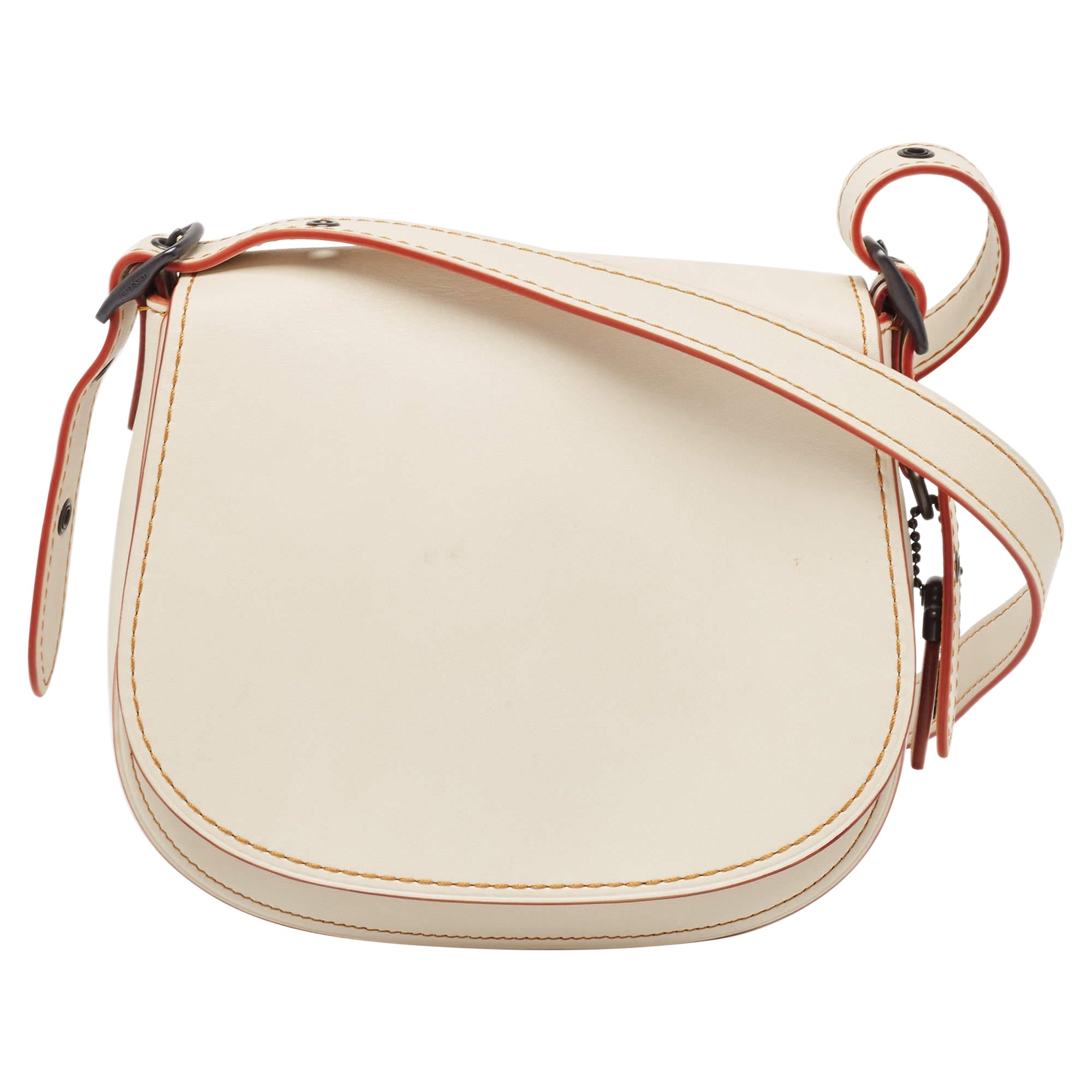 Coach Off White Leather Saddle 23 Crossbody Bag
