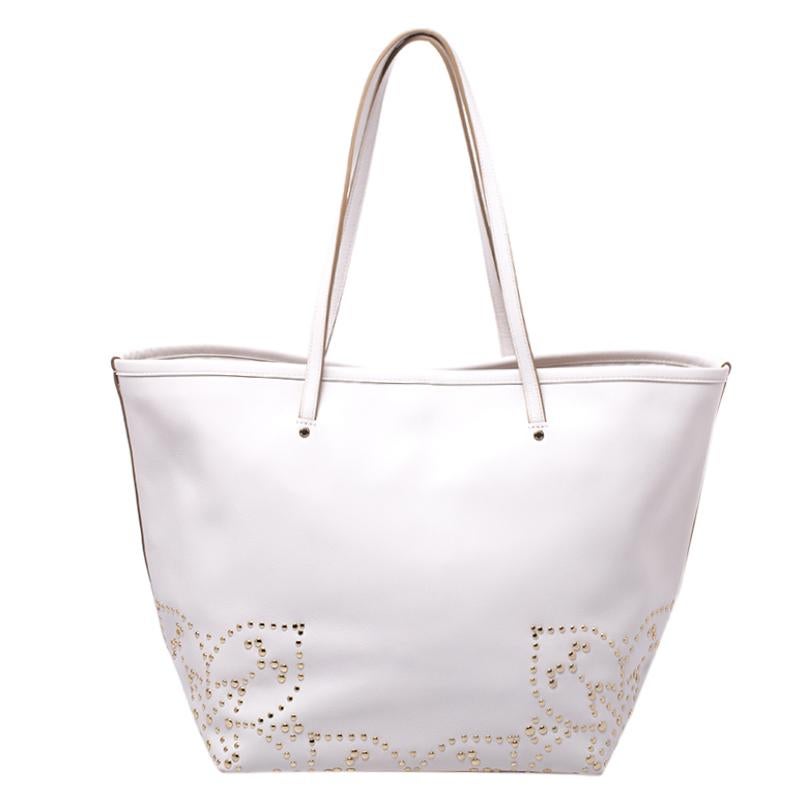Coach Off White Studded Leather Street Tote 1