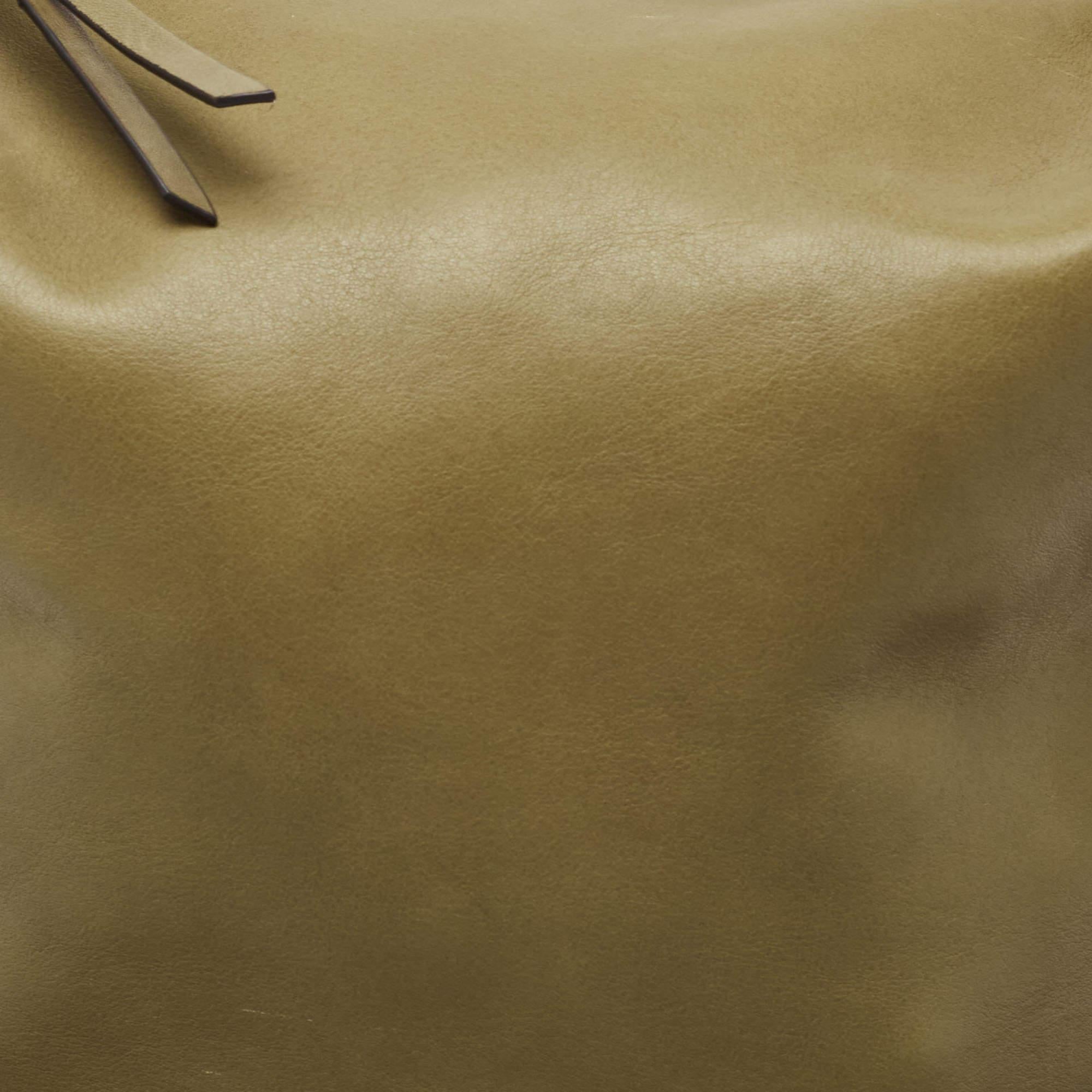 Women's Coach Olive Green Leather Bleecker Bucket Bag
