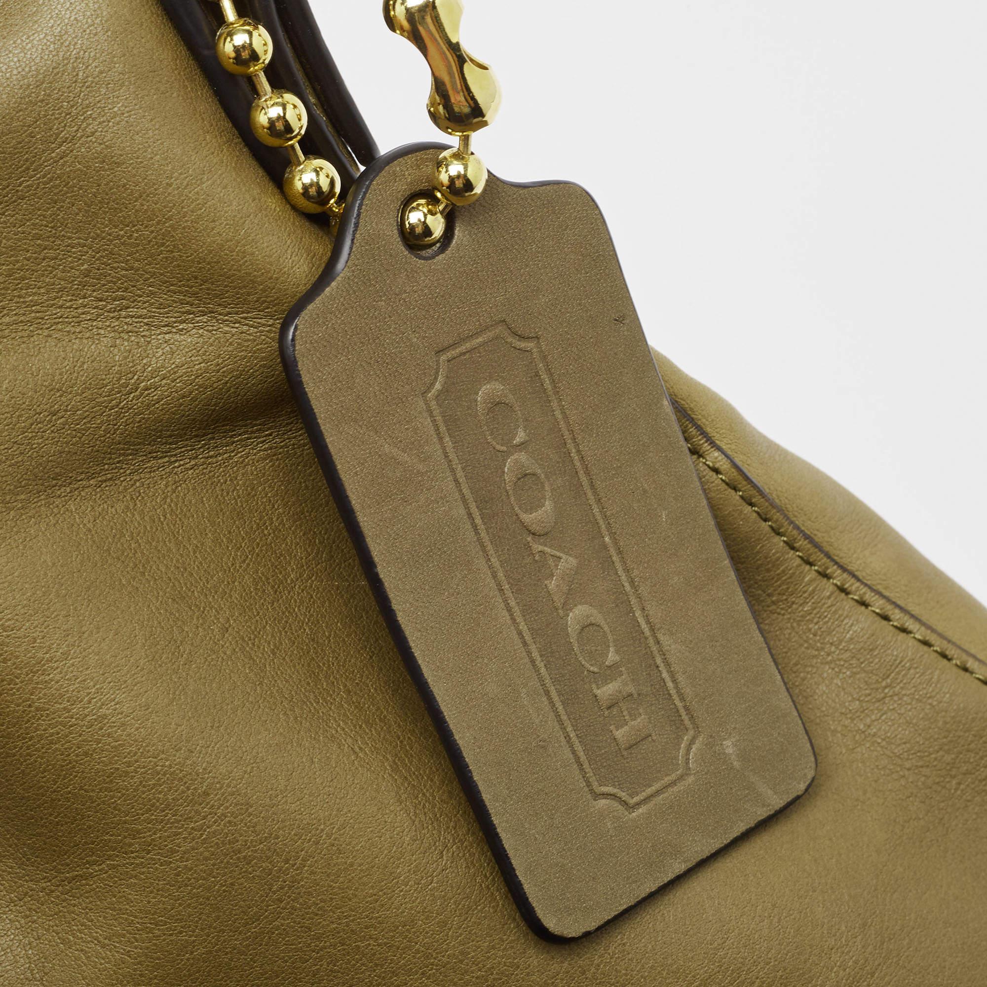 Coach Olive Green Leather Bleecker Bucket Bag 2