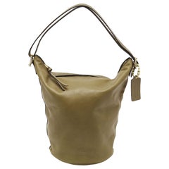 Coach Olive Green Leather Bleecker Bucket Bag