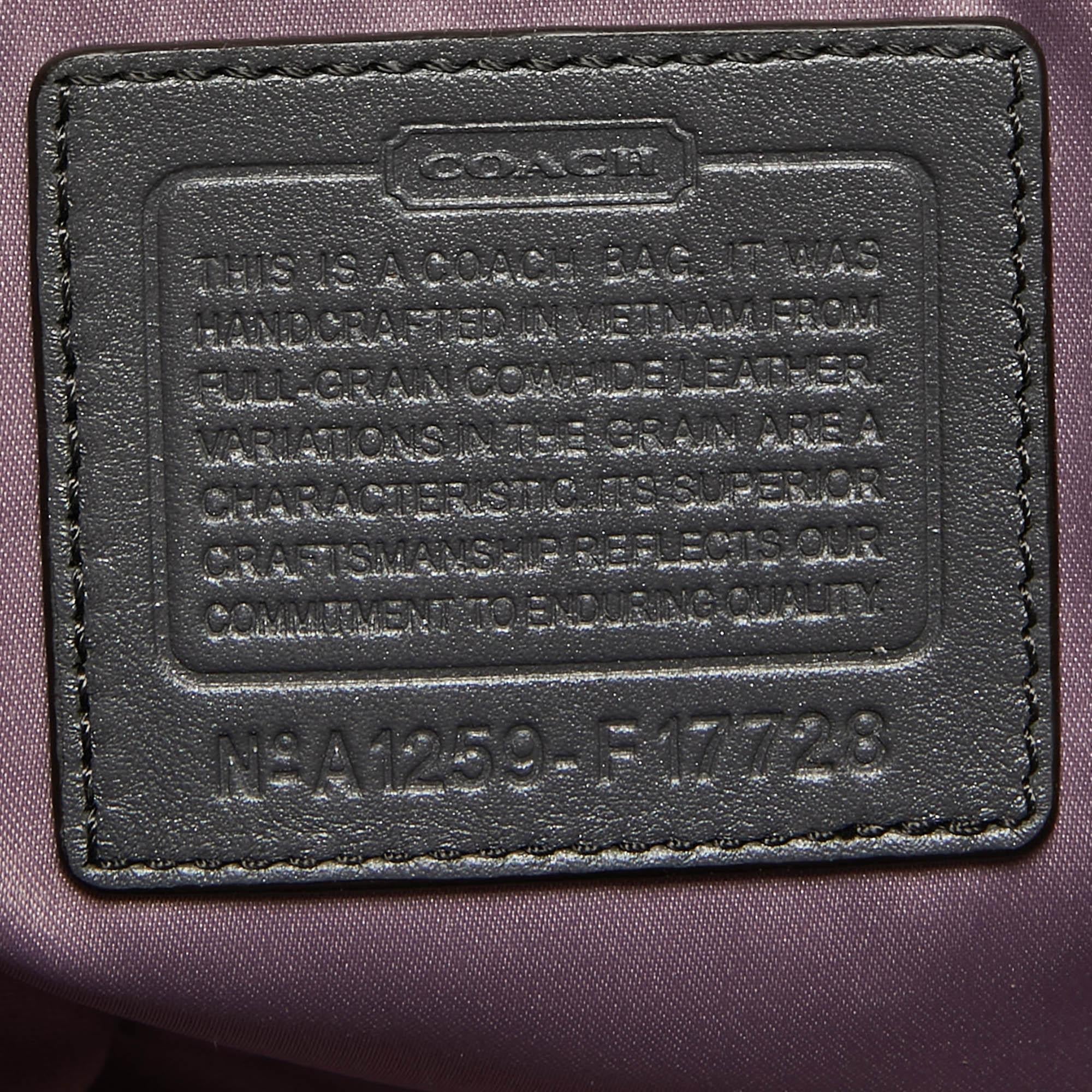 Coach Olive Green Op Art Embossed Patent Leather East West Gallery Tote 3