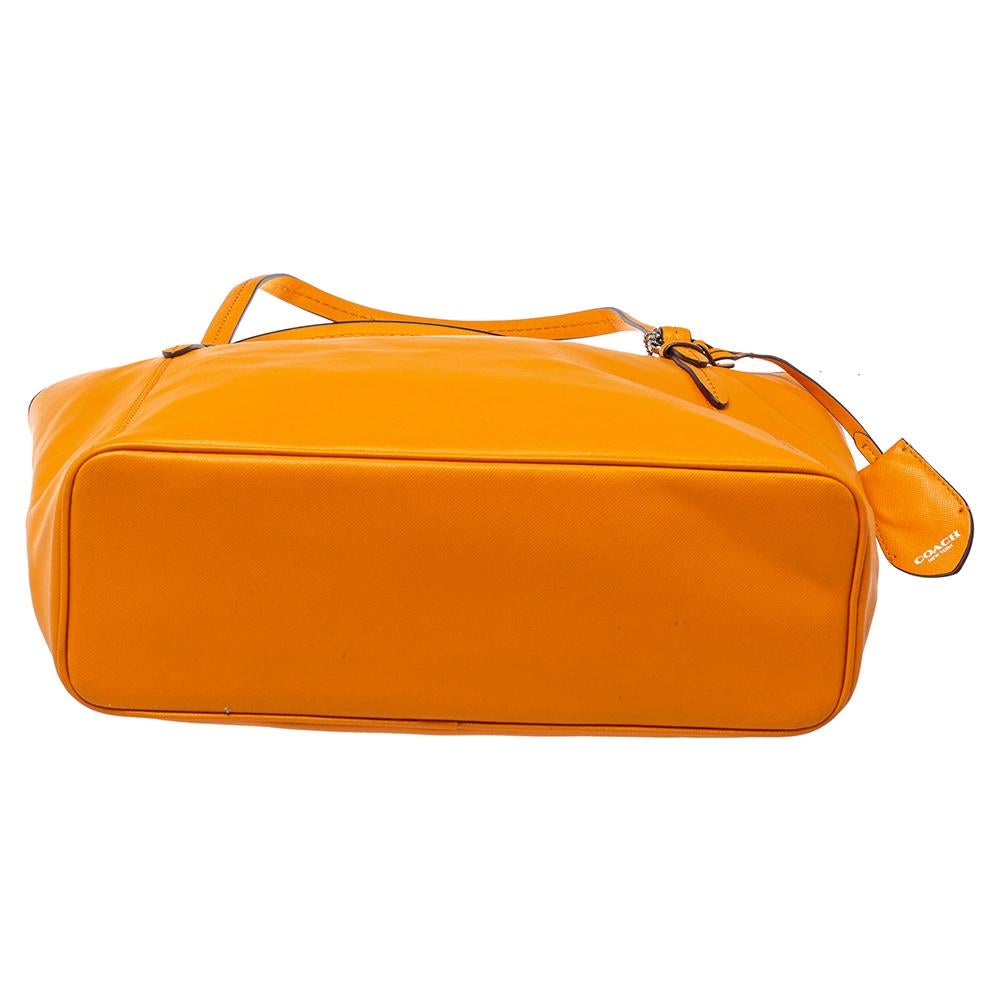 orange coach tote bag
