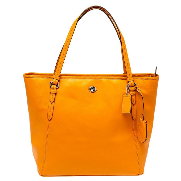 Coach Orange Leather Peyton Zip Tote For Sale at 1stDibs | orange coach bag,  orange coach tote bag, coach orange bag