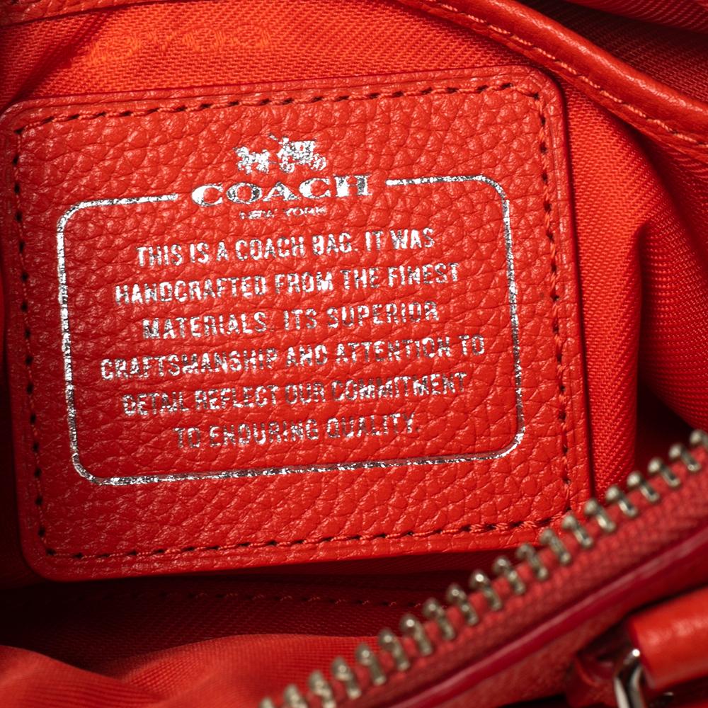 Coach Orange Shearling and Leather Rhyder 18 Satchel 2