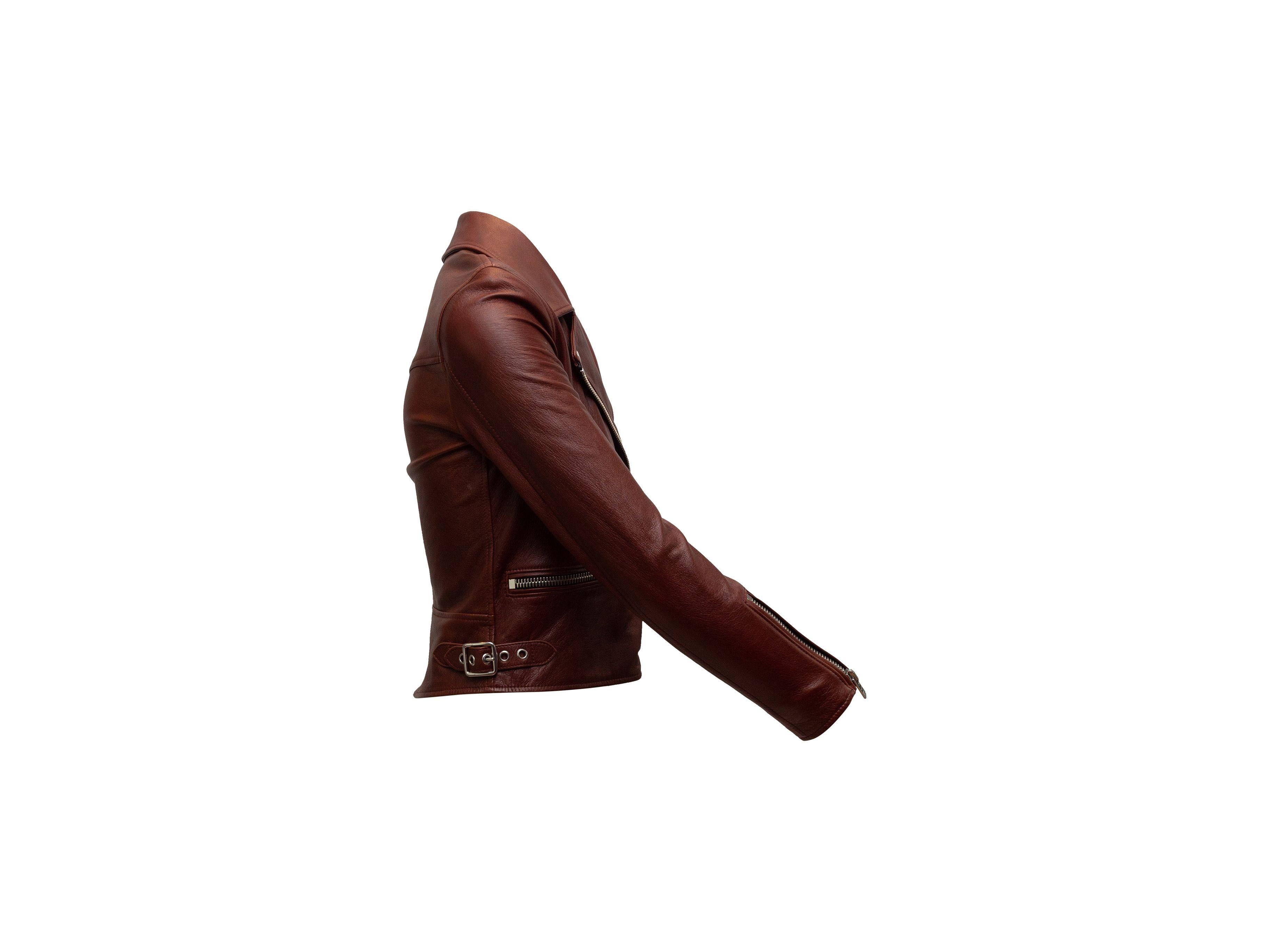 Black Coach Oxblood Leather Moto Jacket