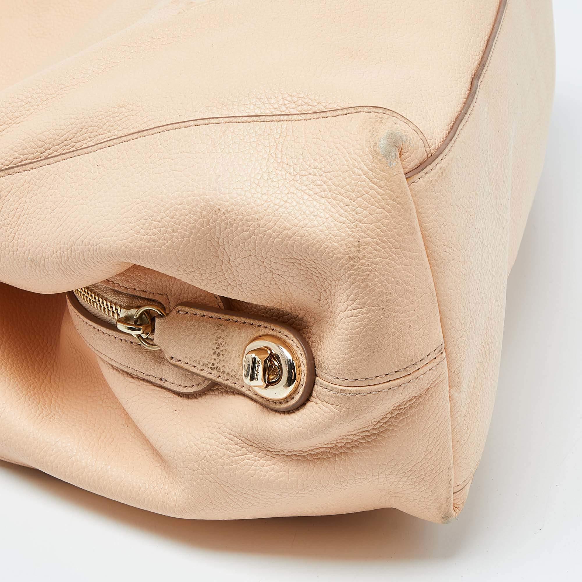 Coach Peach Leather Horse Carriage Edie Shoulder Bag 4