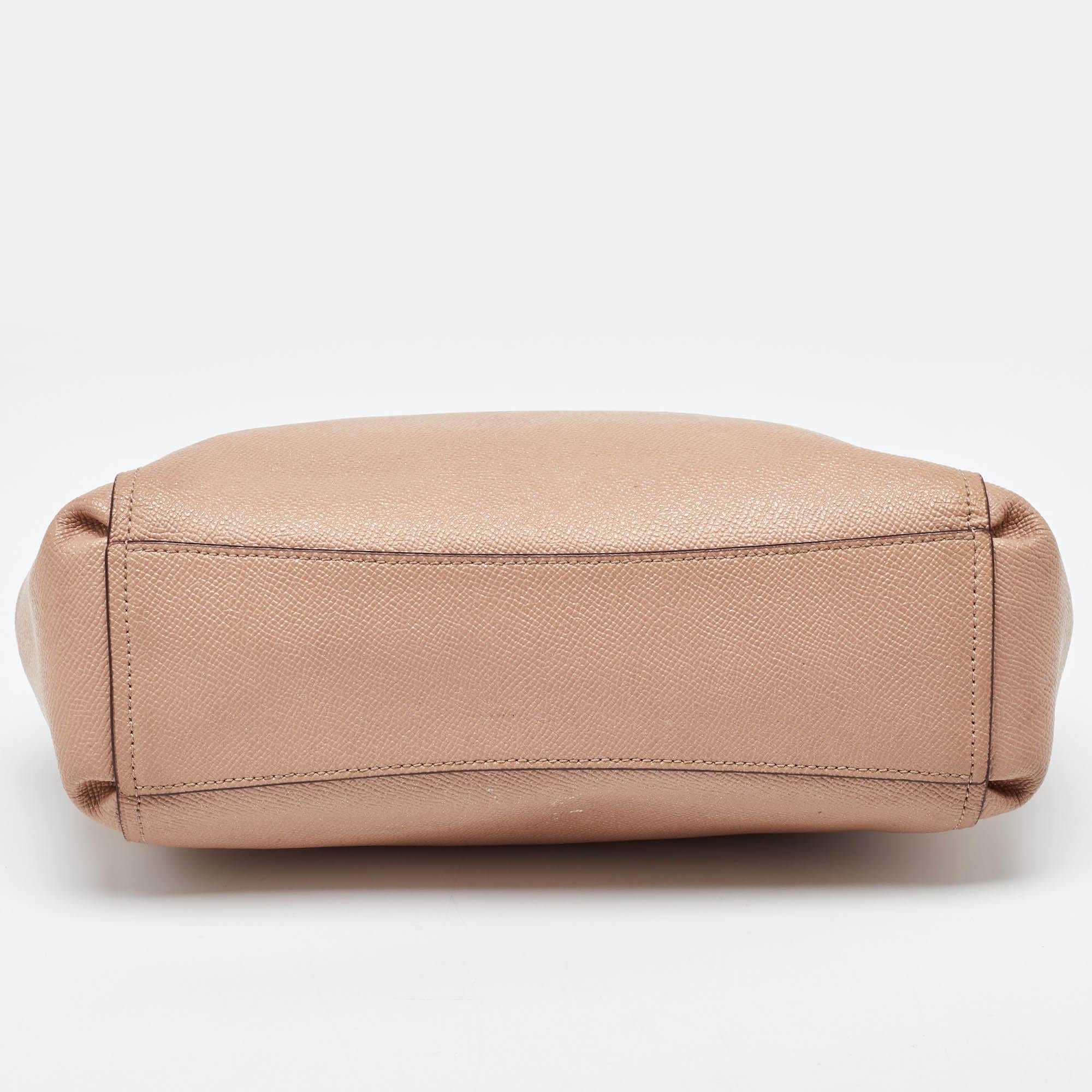 Coach Peach Leather Mini Brooke Carryall Satchel For Sale 1