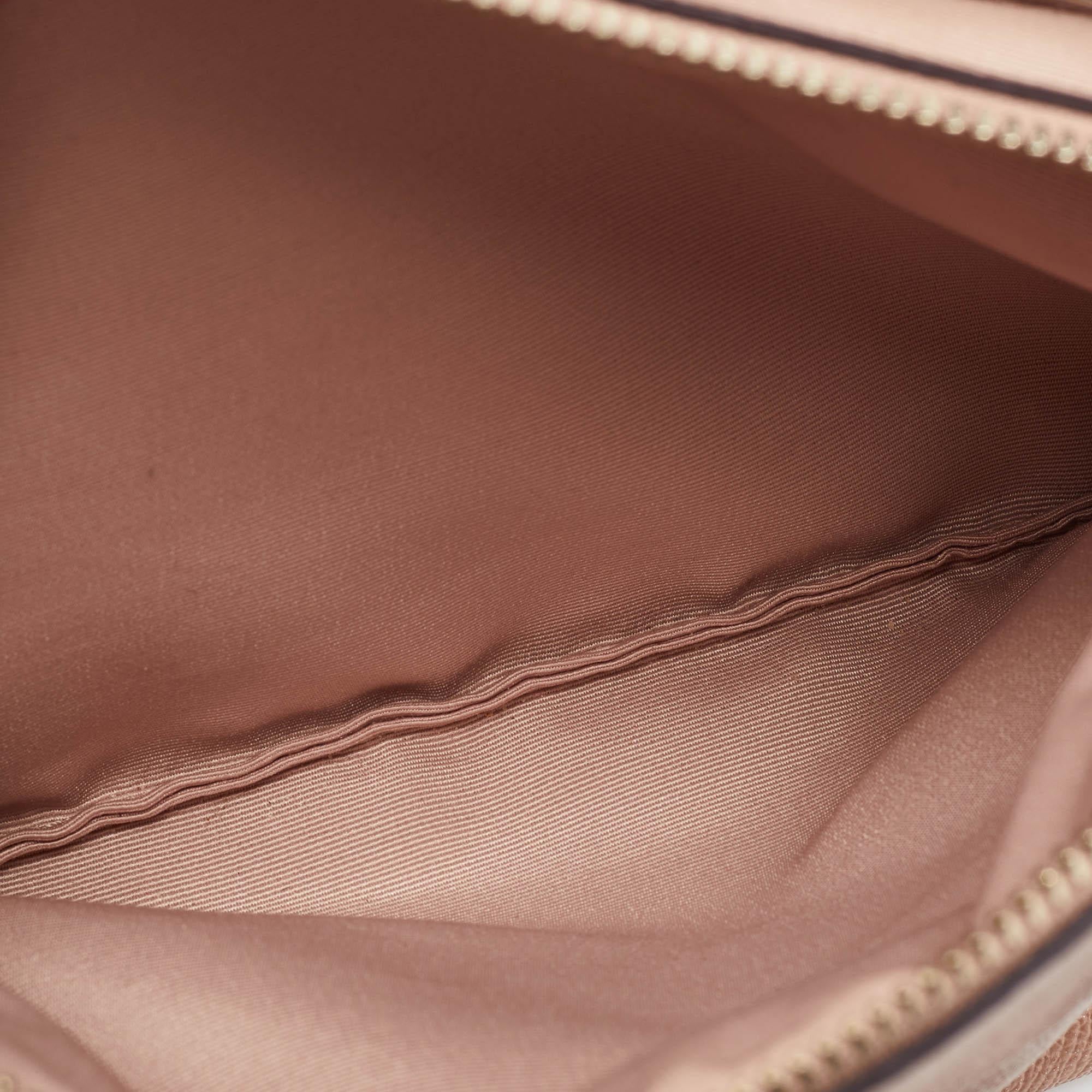 Coach Peach Leather Mini Brooke Carryall Satchel For Sale 3