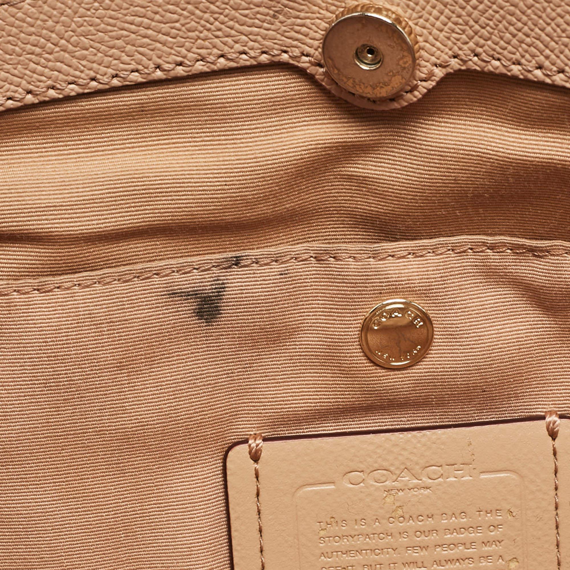 Coach Peach Leather Mini Christie Carryall Double Zip Satchel For Sale 1