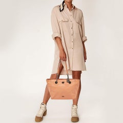 Coach Peach Leather Turnlock Chain Tote