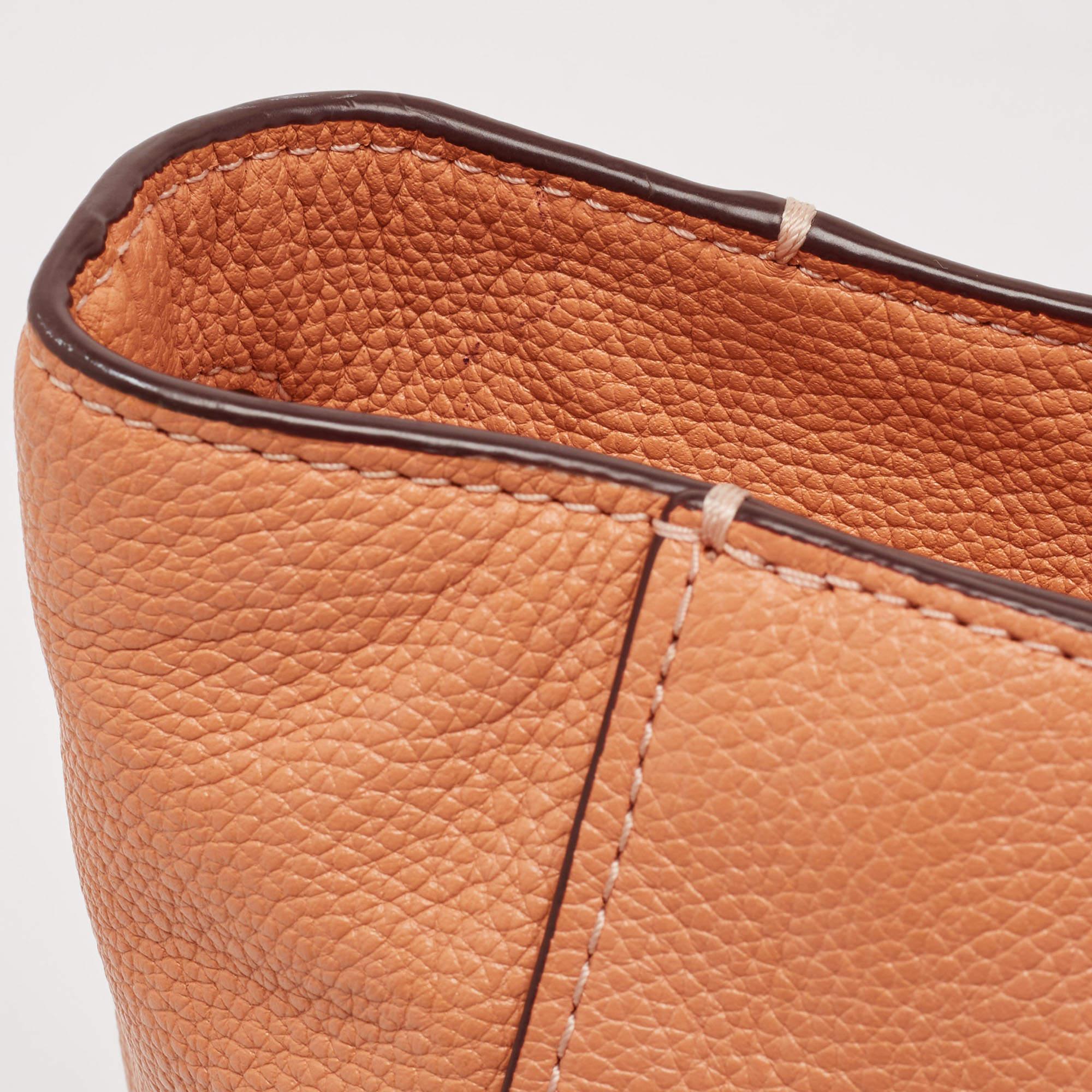 Coach Peach Leather Turnlock Chain Tote For Sale 1