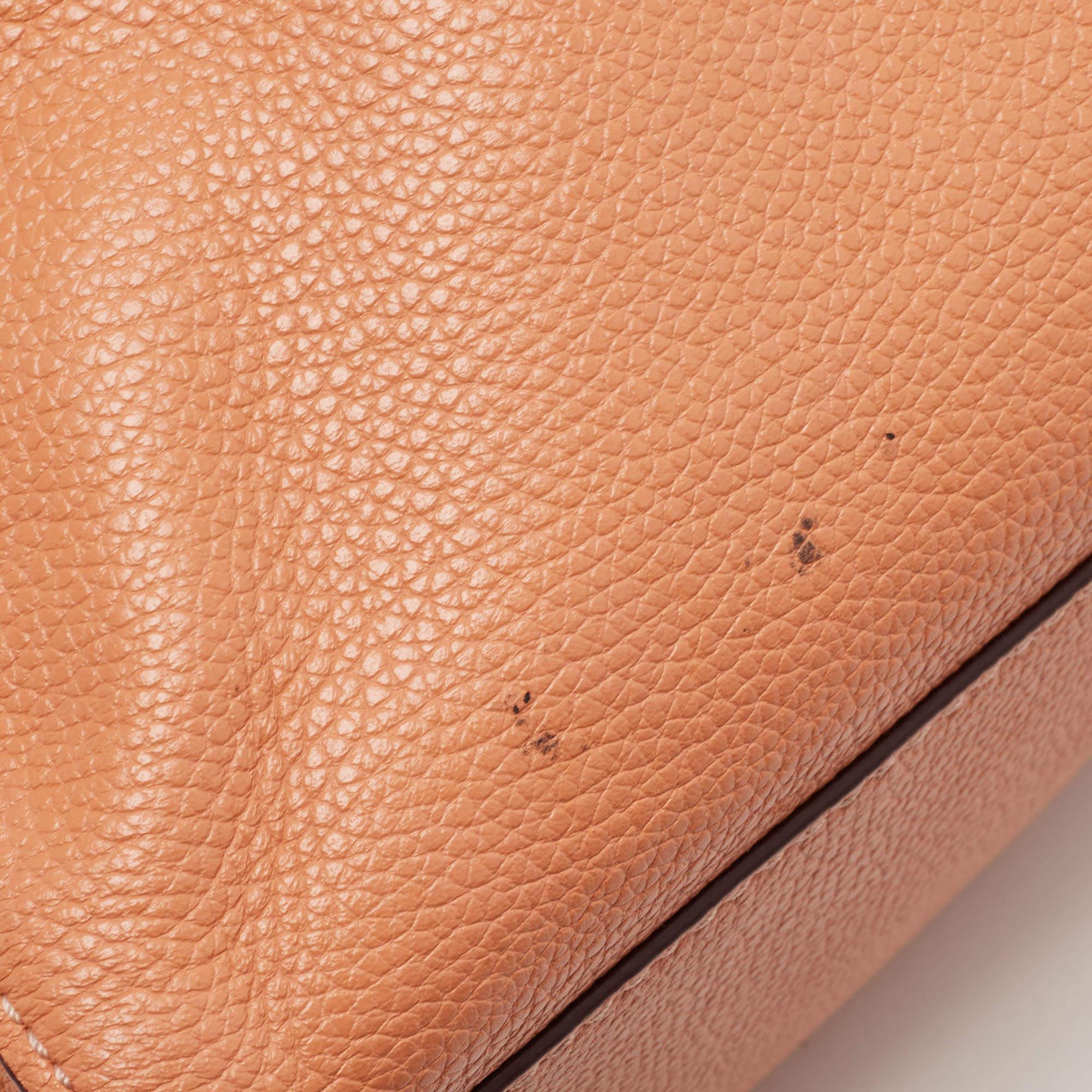 Coach Peach Leather Turnlock Chain Tote For Sale 2