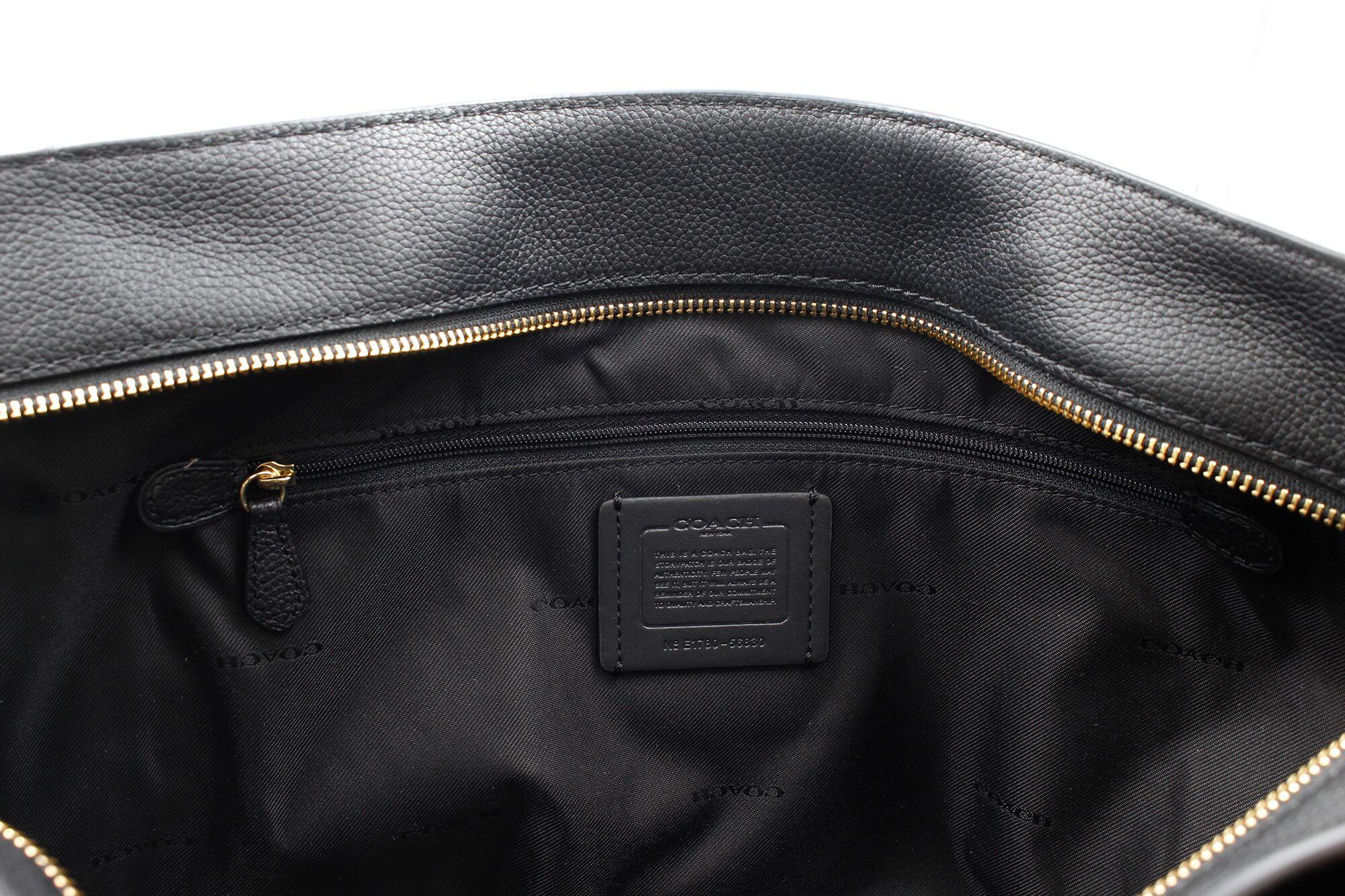 black coach bag with gold chain