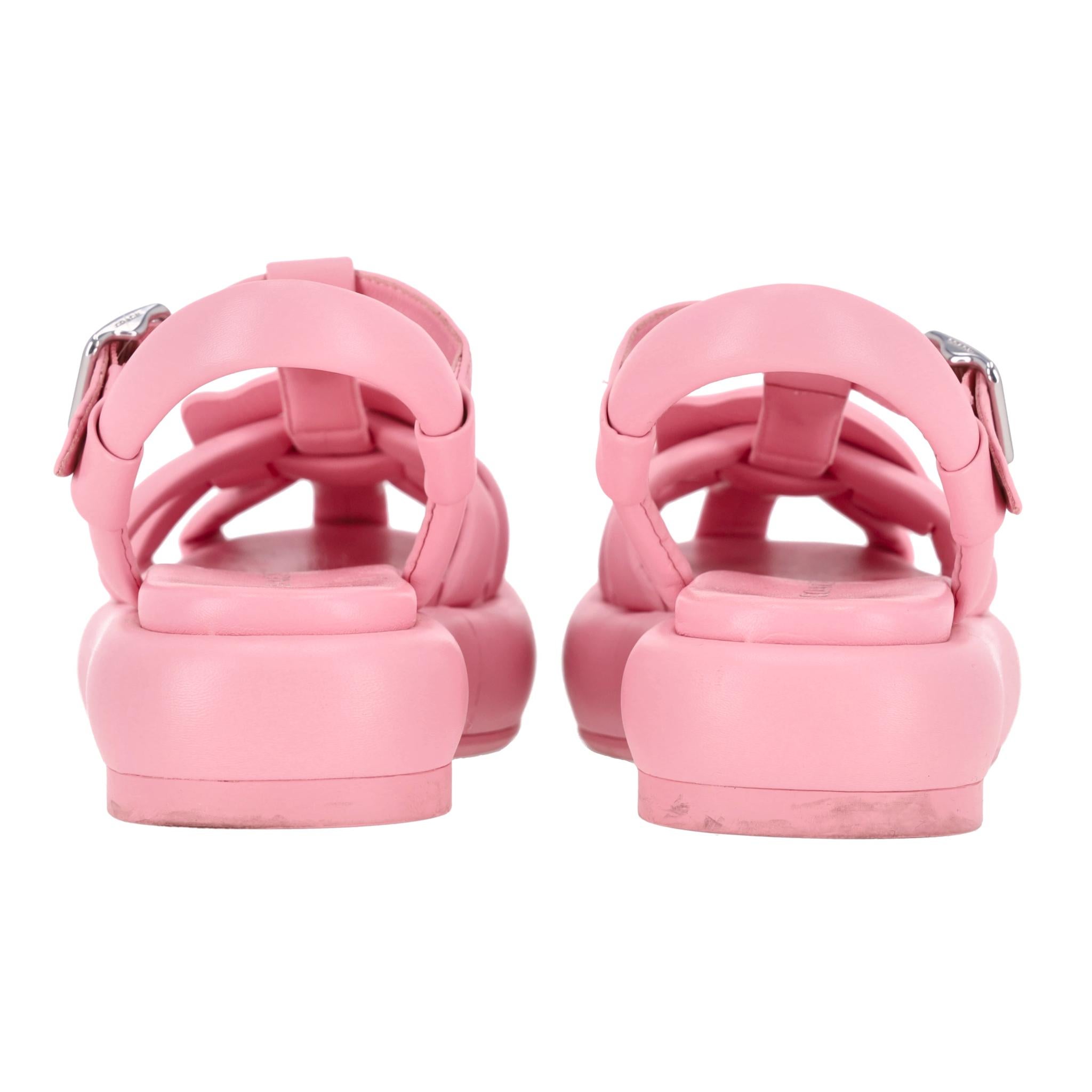 Coach Penney Flatform Leather Sandals In Good Condition For Sale In London, GB