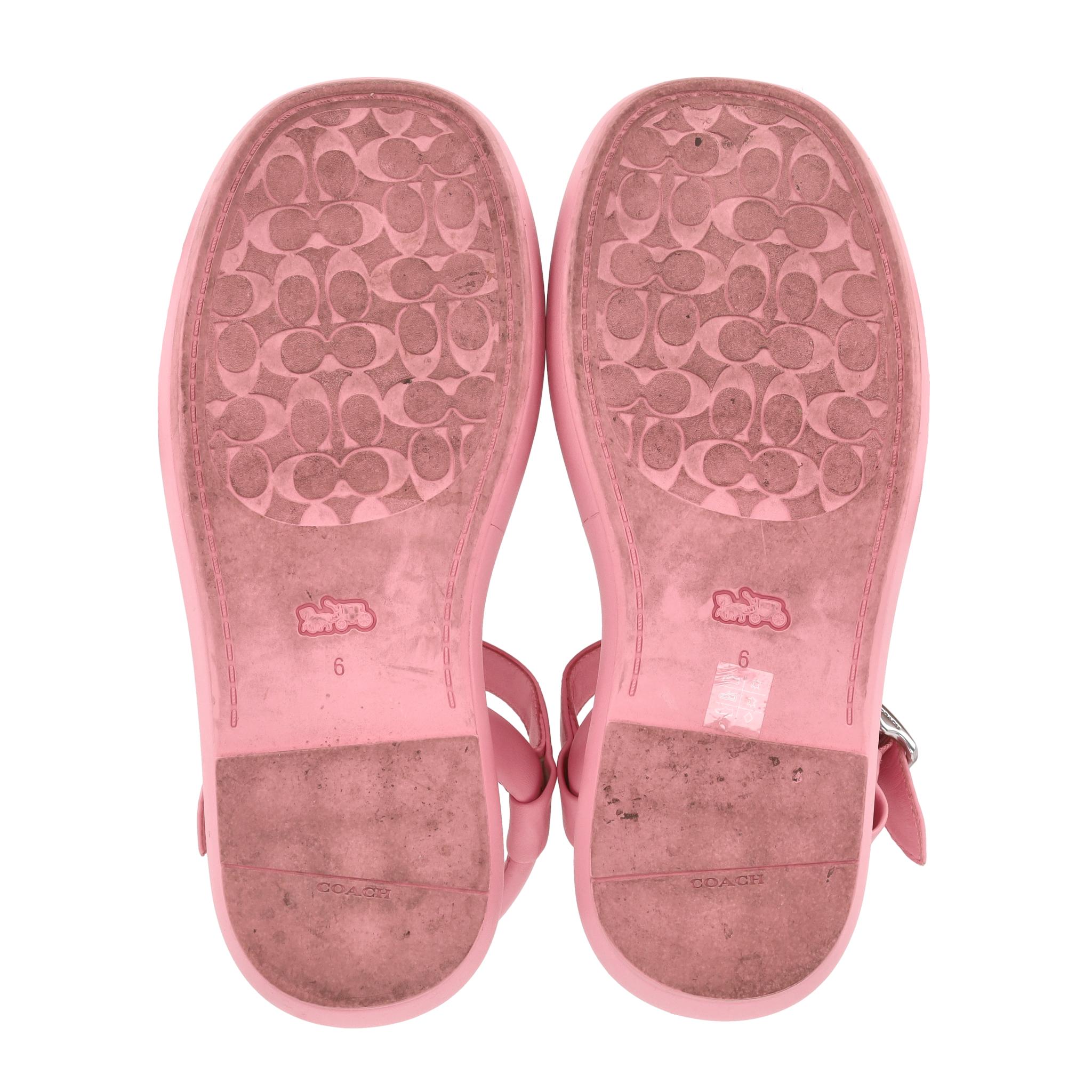 Women's Coach Penney Flatform Leather Sandals For Sale