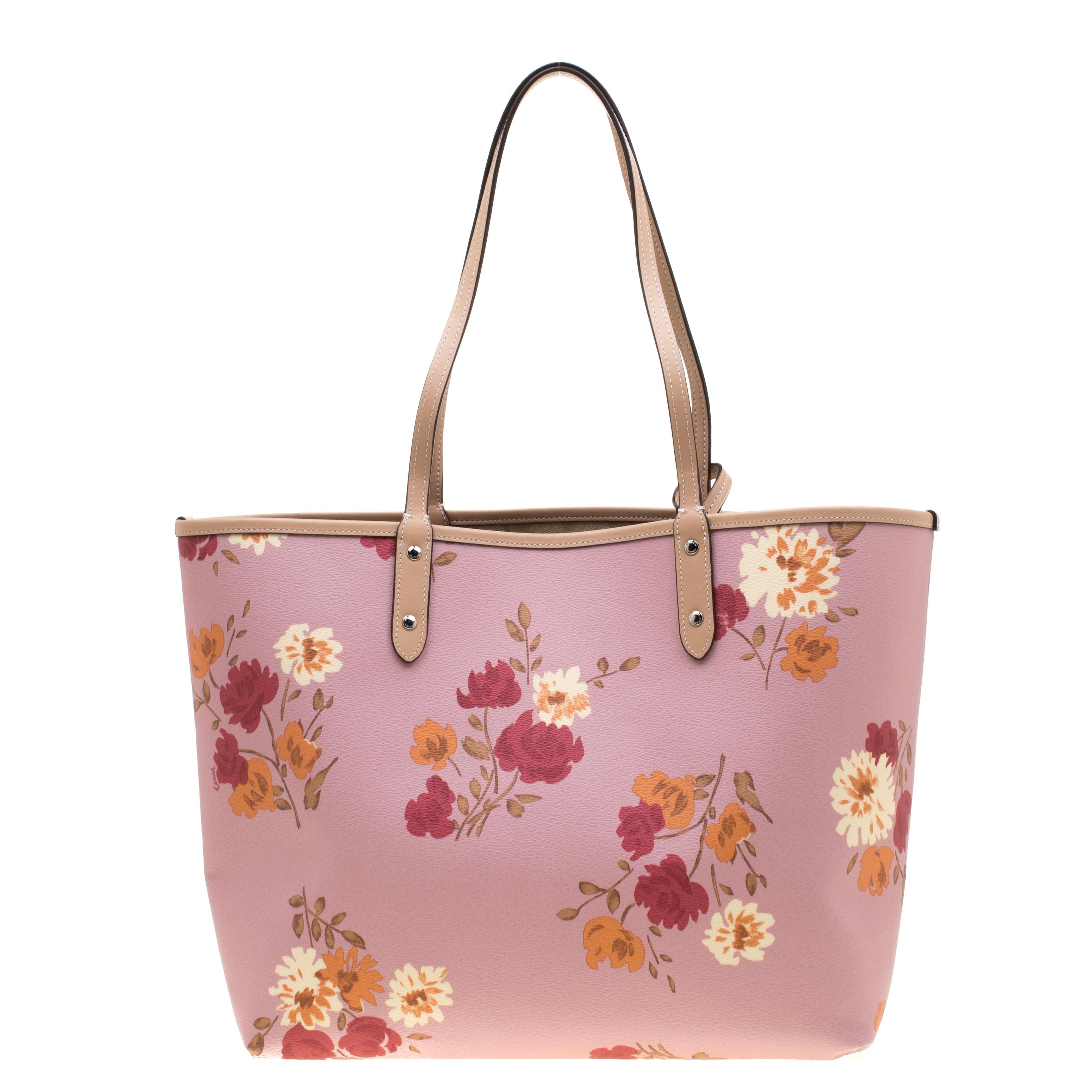 pink flower coach purse