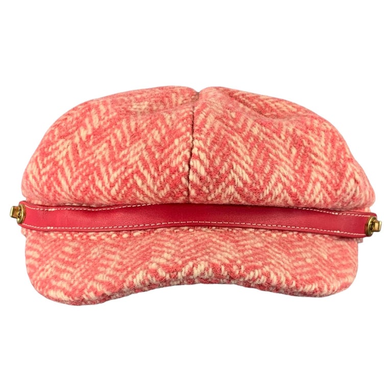 Coach Pink Cream Tweed Wool Blend Hats