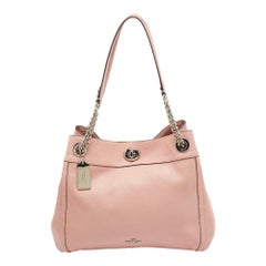 Coach Pink Leather Edie Shoulder Bag