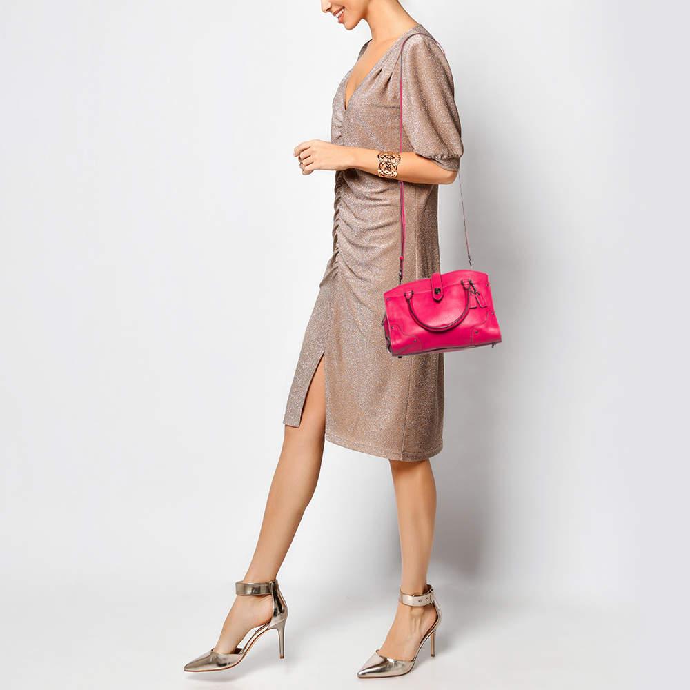 Coach Pink Leather Mercer 24 Satchel In Good Condition For Sale In Dubai, Al Qouz 2