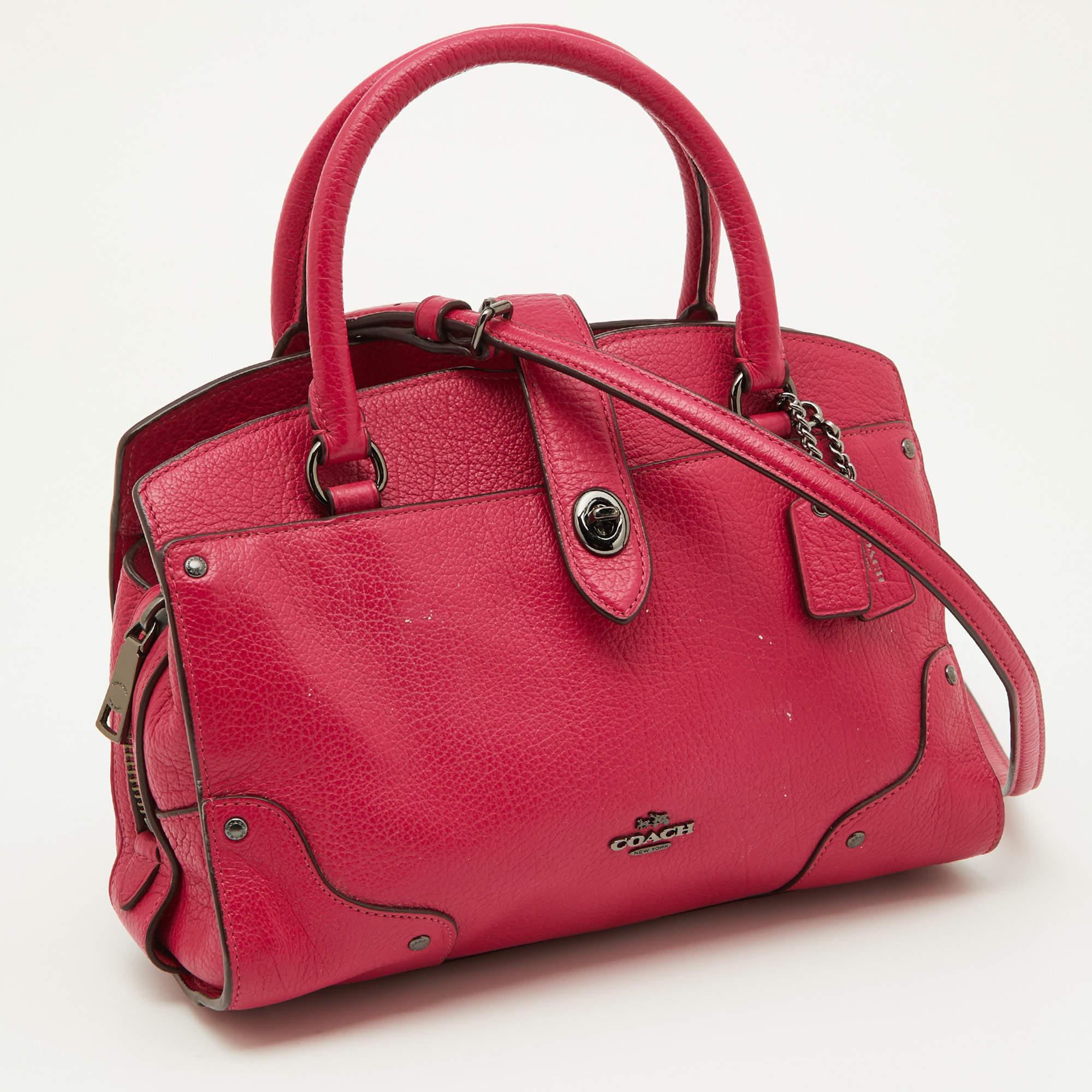 Women's Coach Pink Leather Mercer 24 Satchel For Sale