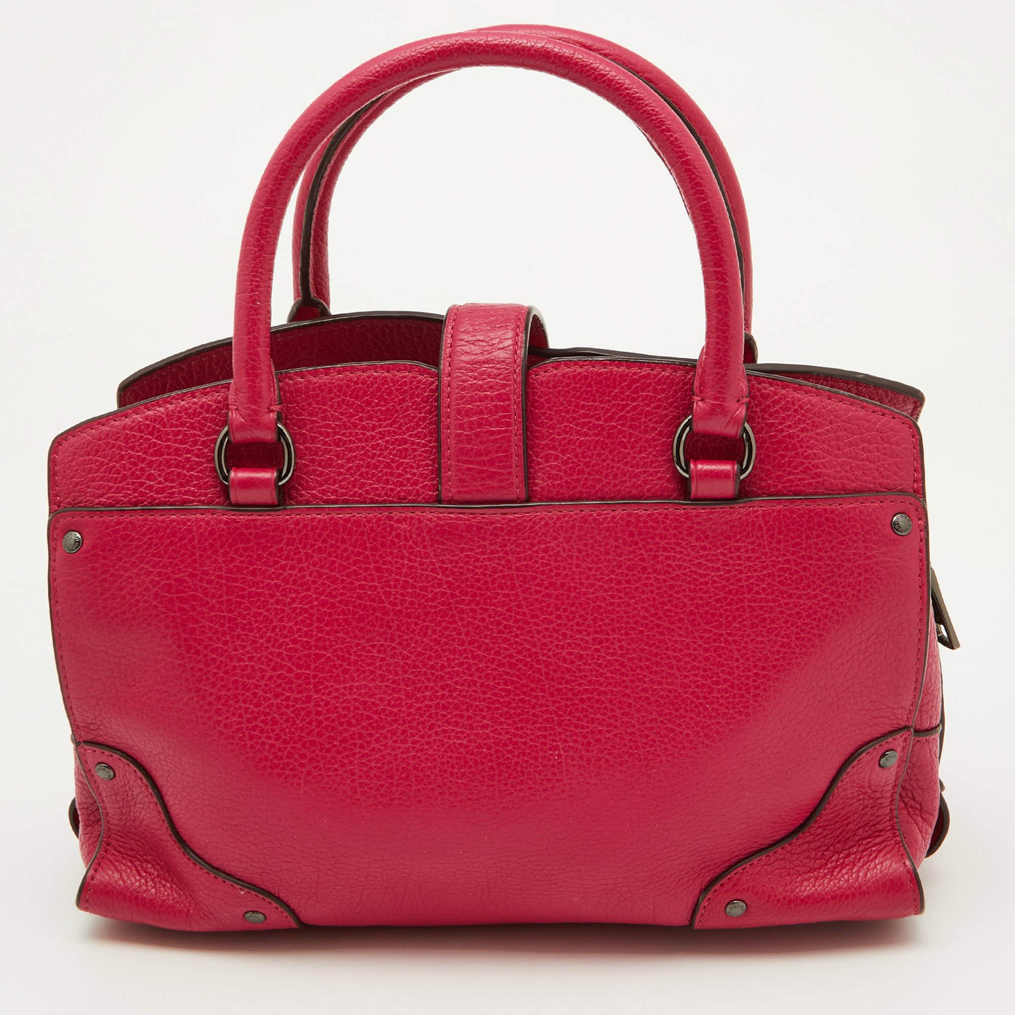 Coach Pink Leather Mercer 24 Satchel For Sale 1