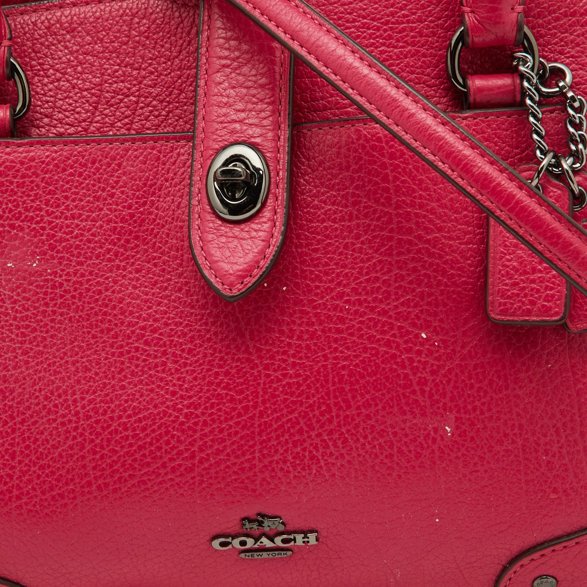 Coach Pink Leather Mercer 24 Satchel For Sale 2