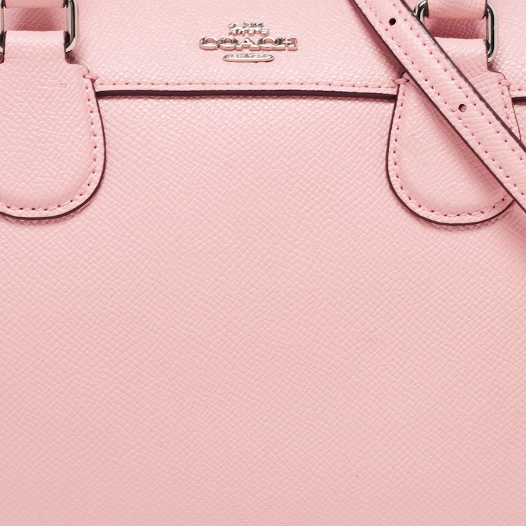Coach Beige/Pink Signature Coated Canvas and Leather Mini Bennett Satchel