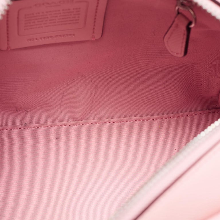 Coach f68100 signature mini bennett satchel bag khaki tulip pink
