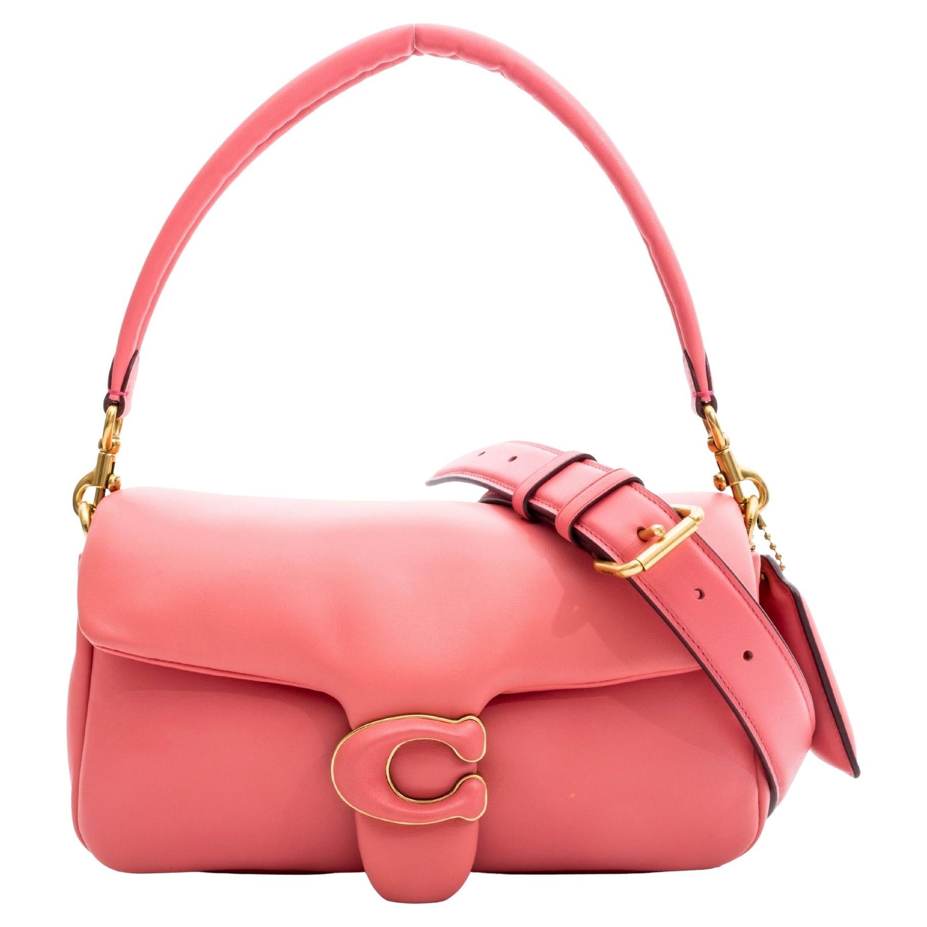 Coach Pink Leather Pillow Tabby Shoulder Bag For Sale