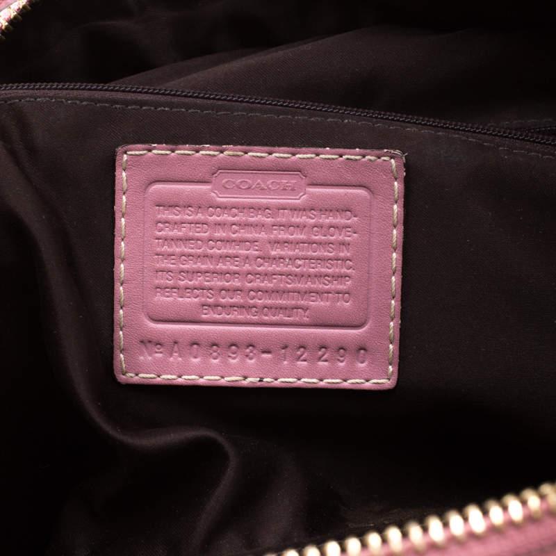 Coach Pink Leather Pocket Turnlock Satchel 3