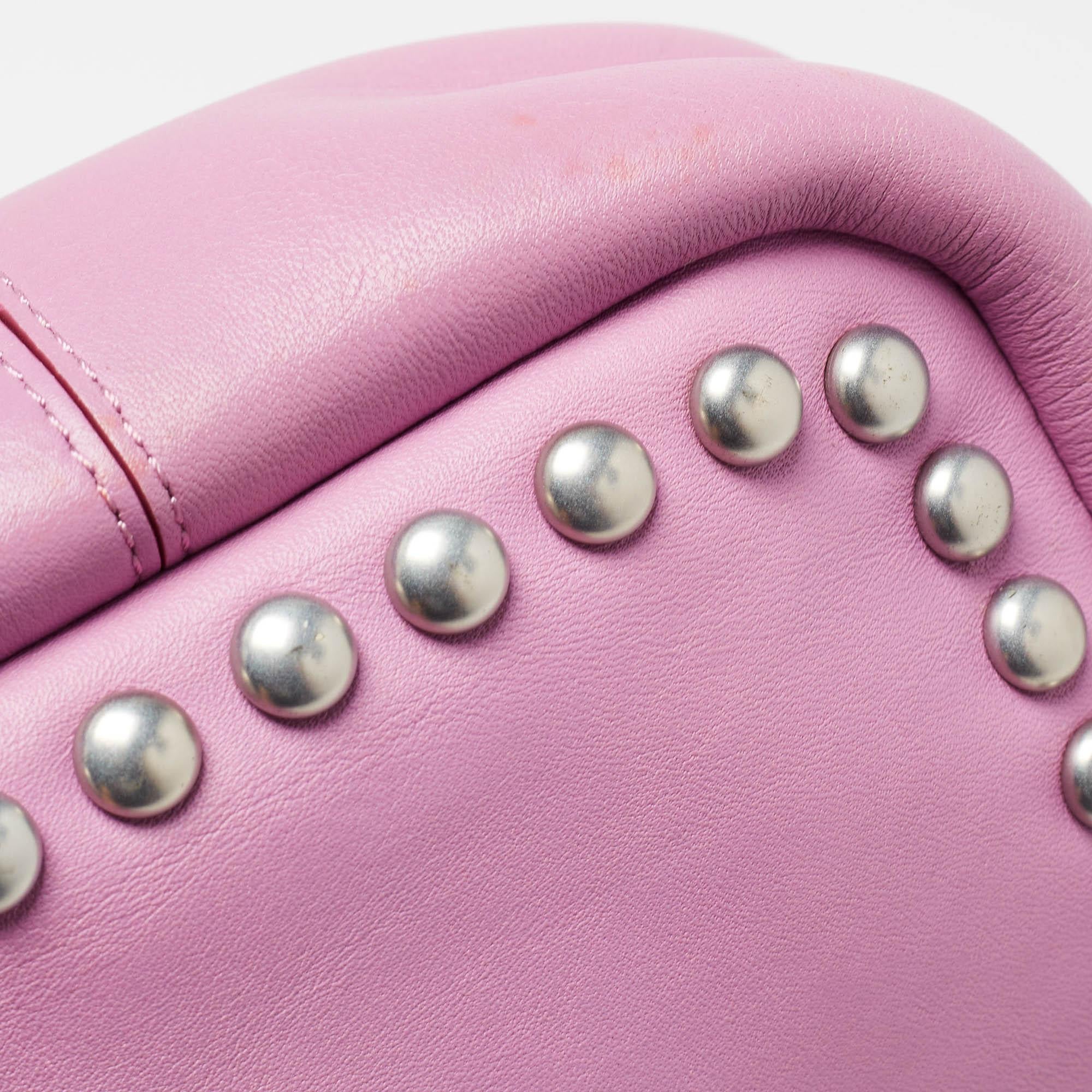 Coach Pink Leather Rivet Dakotah Crossbody Bag For Sale 1