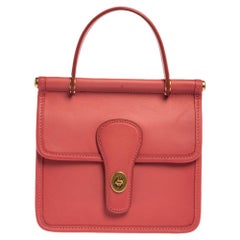 Coach Pink Leather Willis Top Handle Bag